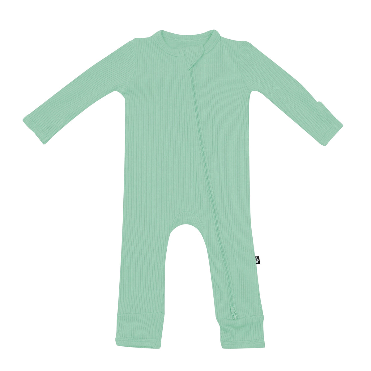 Kyte Baby Ribbed Zippered Romper in Wasabi green
