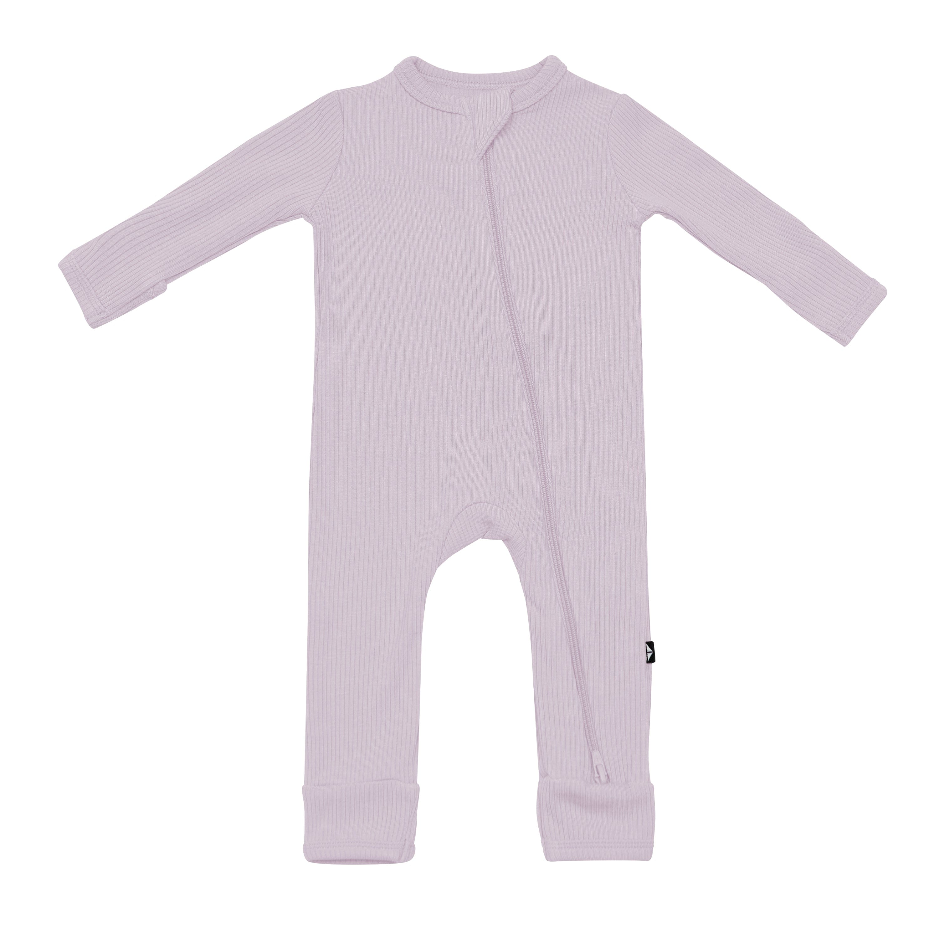 Kyte Baby Ribbed Zippered Romper in Wisteria