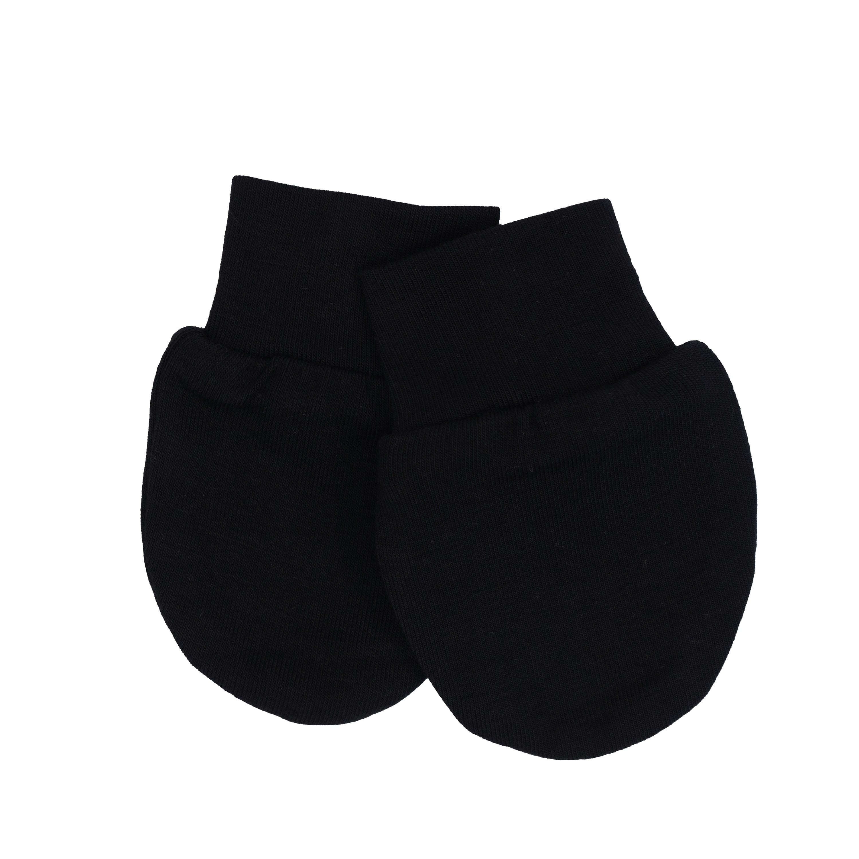 Flat lay of Kyte Baby Scratch Mittens Midnight