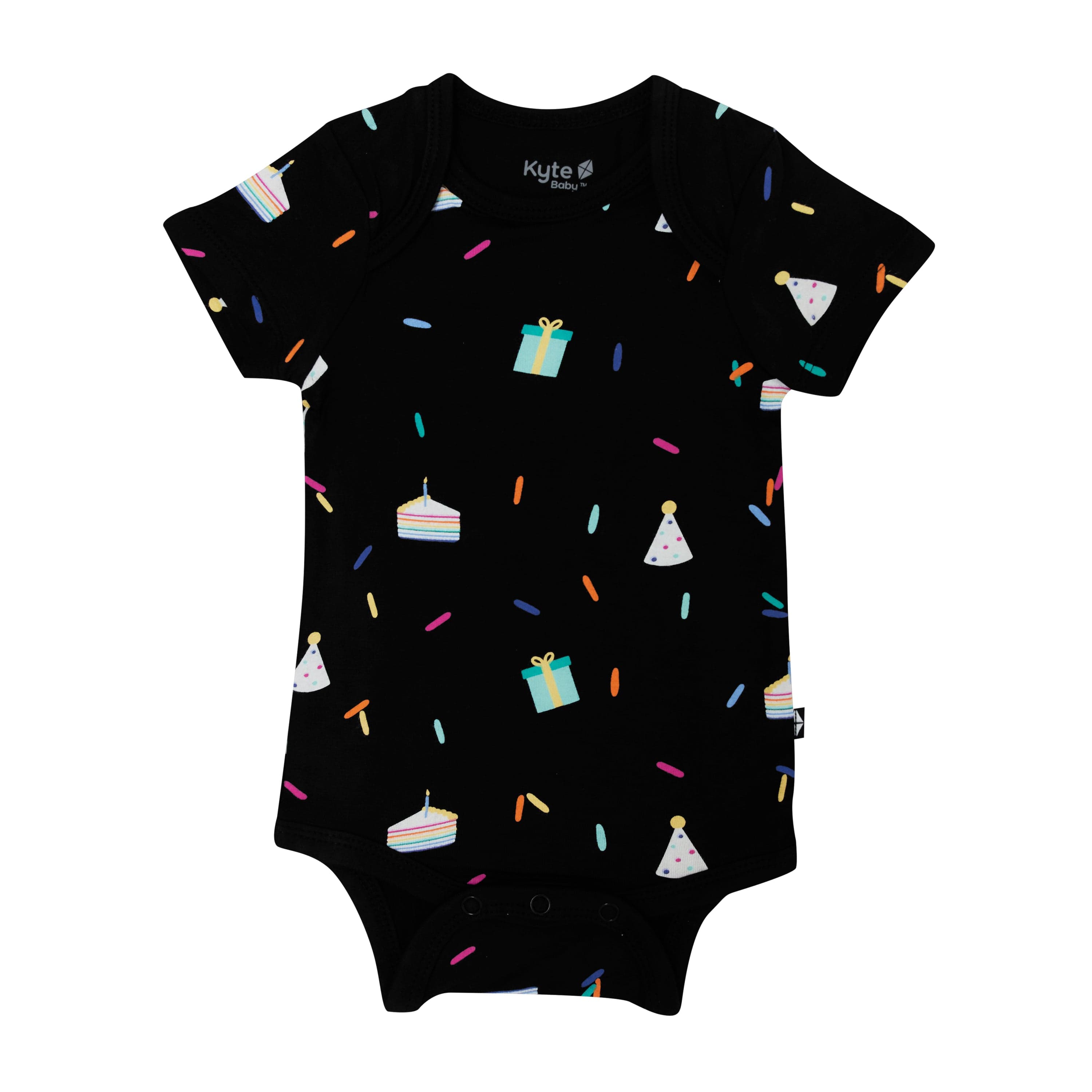 Kyte Baby Short Sleeve Bodysuits Bodysuit in Midnight Party