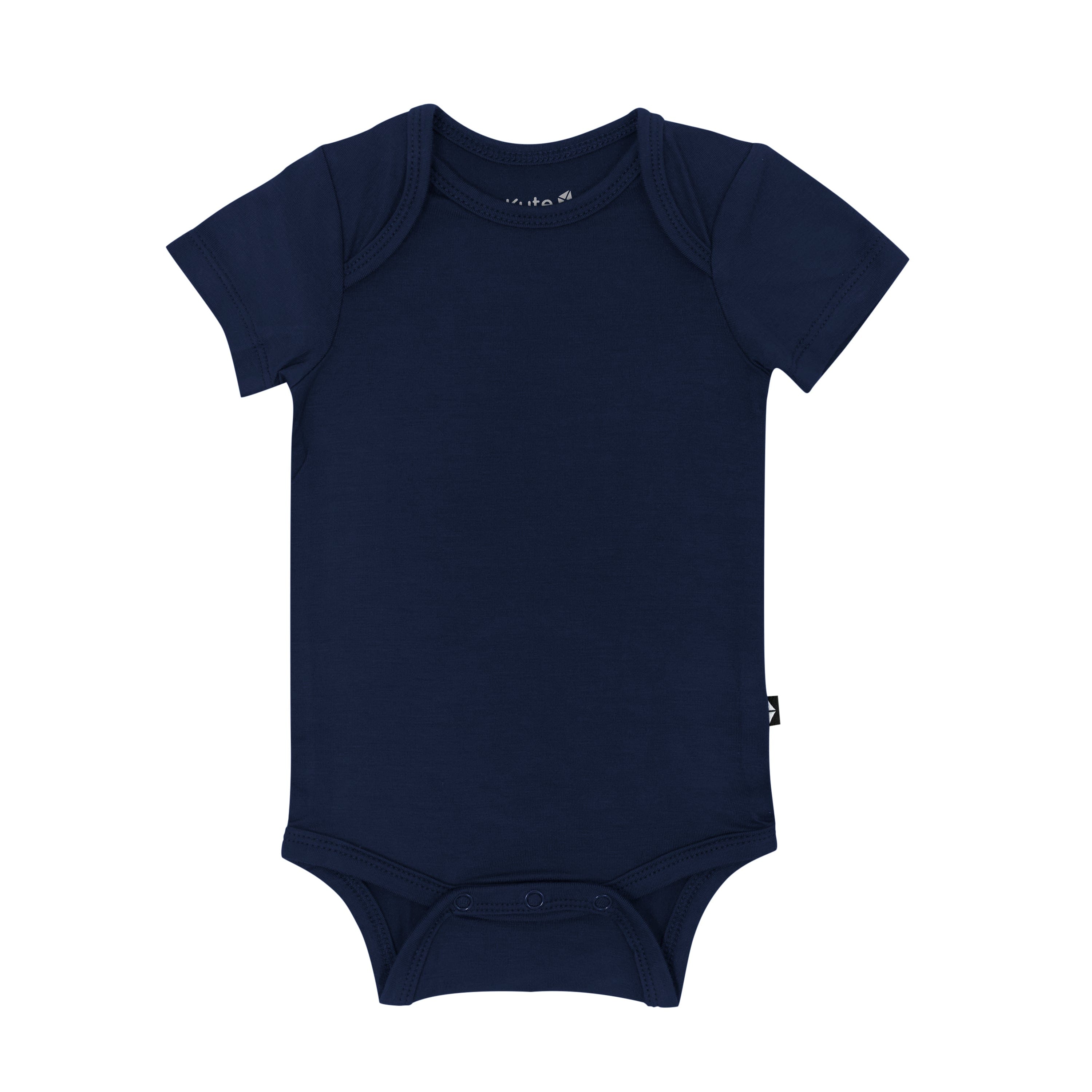 Flat lay of Kyte Baby Short Sleeve Bodysuits Bodysuit in Navy
