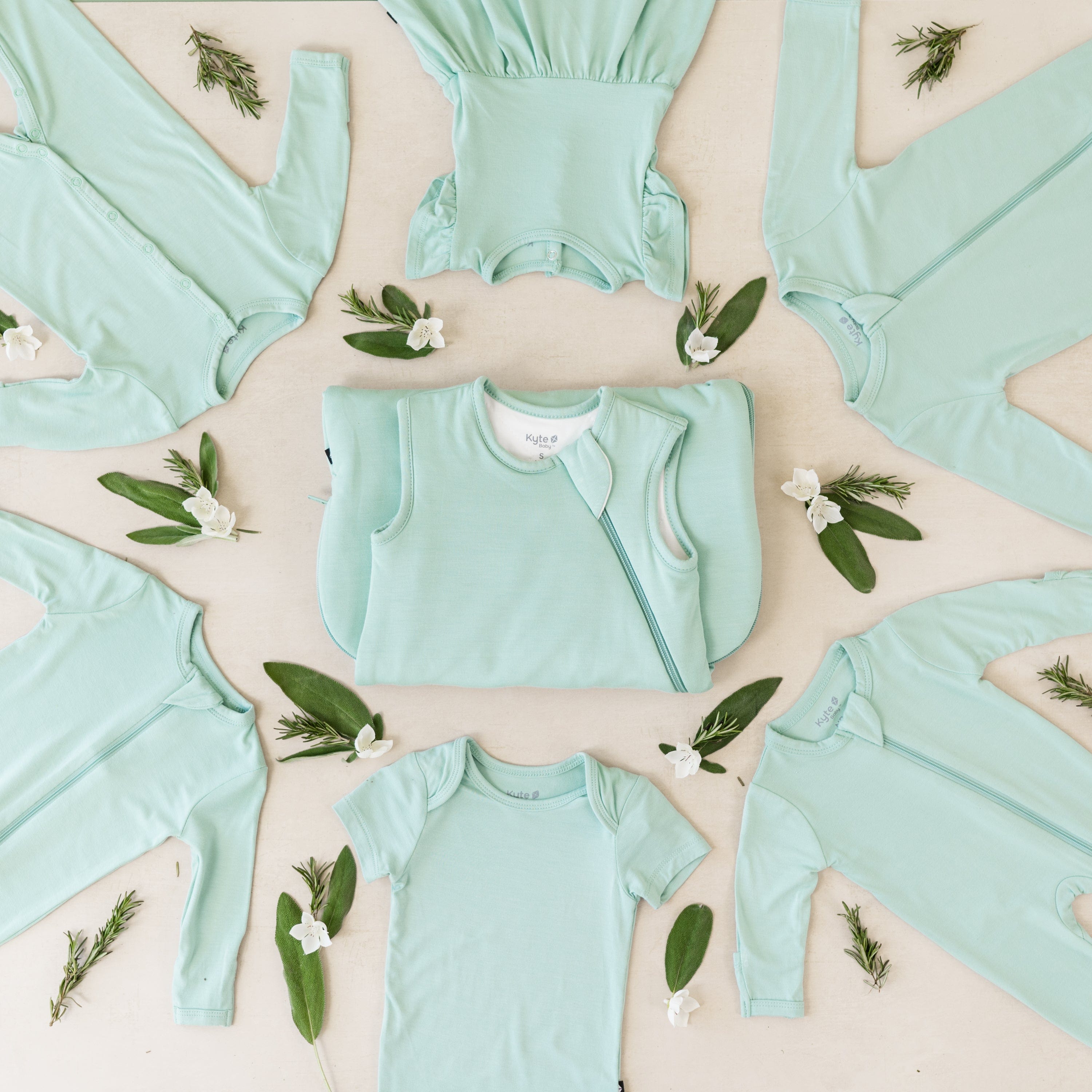 Kyte Baby bamboo clothing and sleepwear in Wasabi
