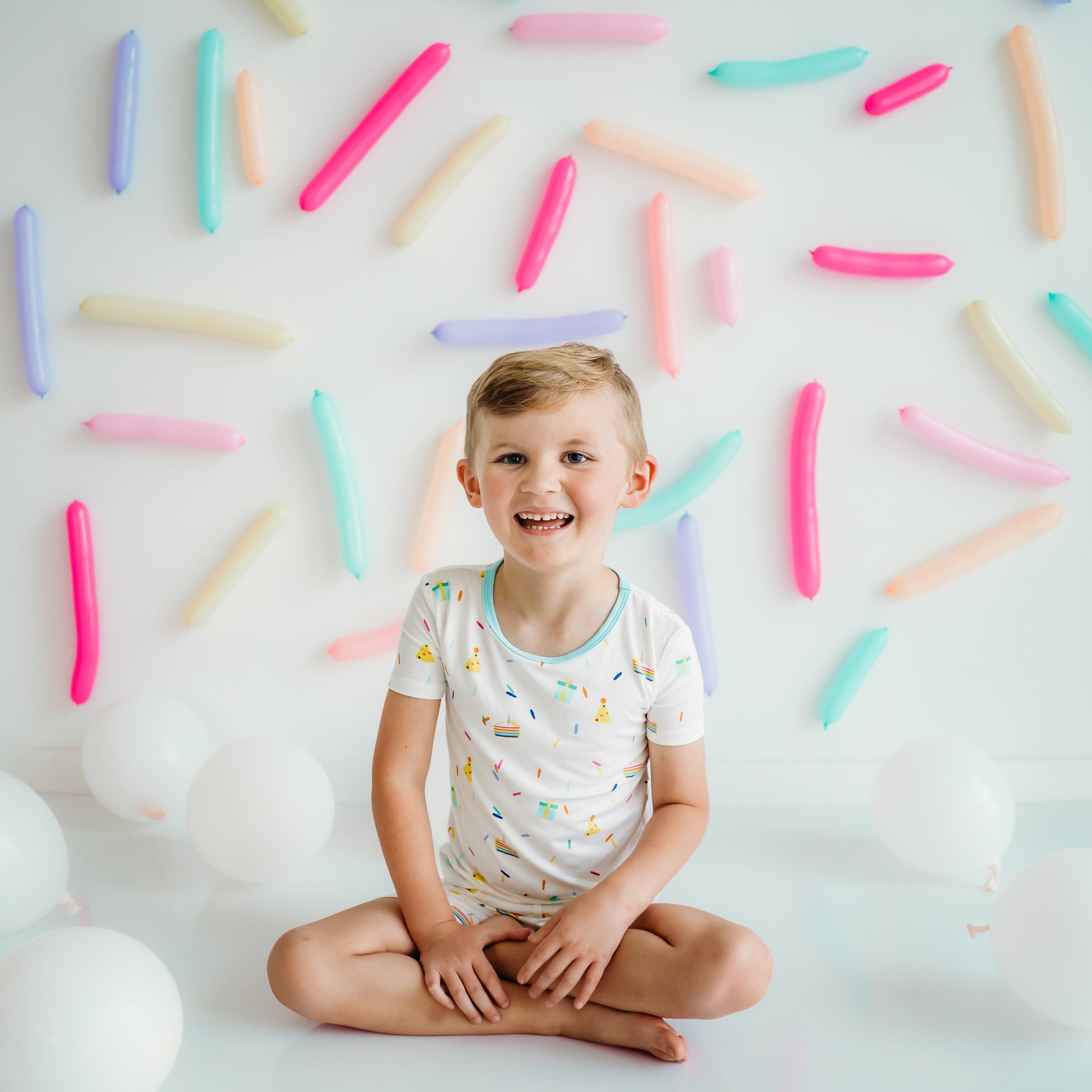 Kyte Baby Short Sleeve Toddler Pajama Set Short Sleeve Pajamas in Cloud Party