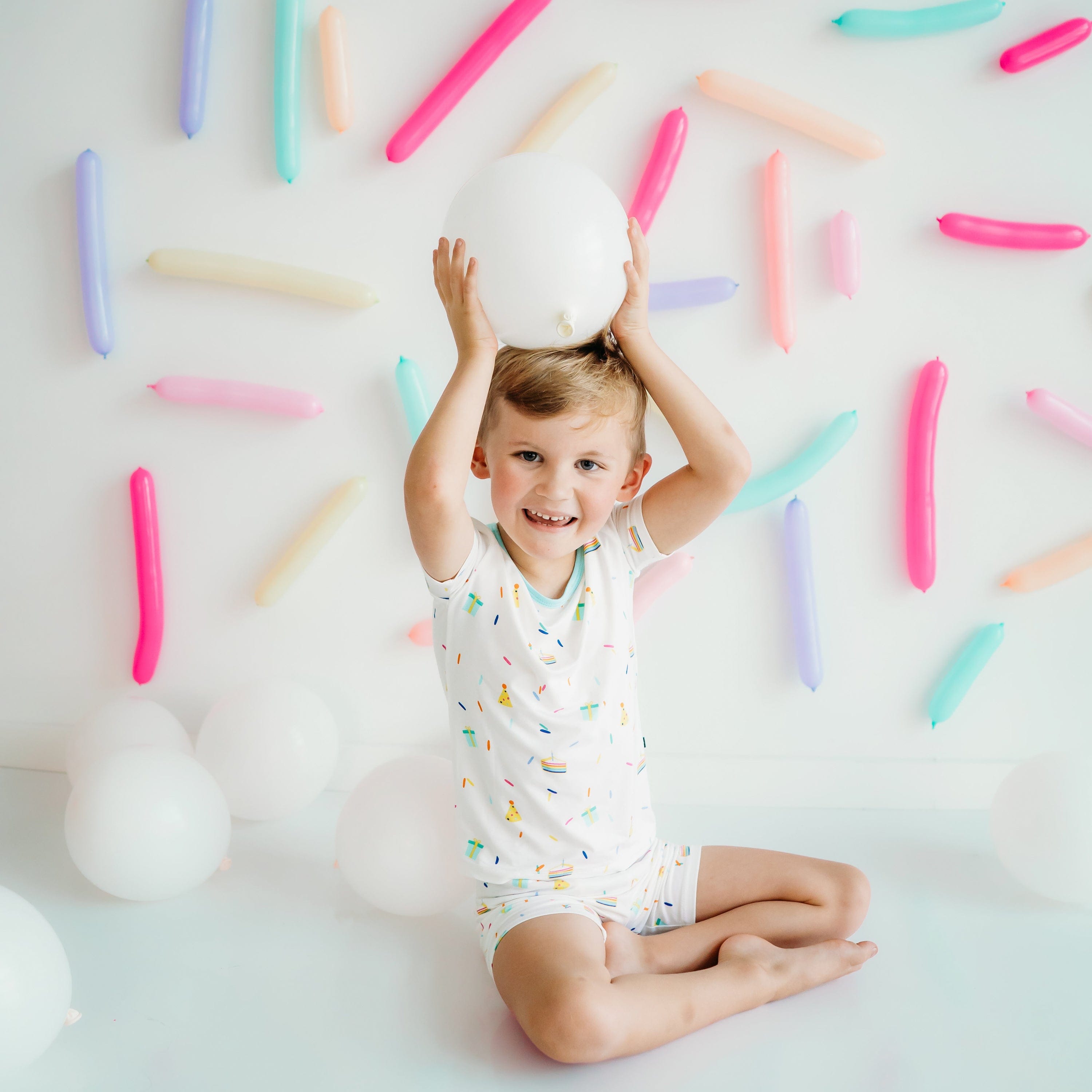 Kyte Baby Short Sleeve Toddler Pajama Set Short Sleeve Pajamas in Cloud Party