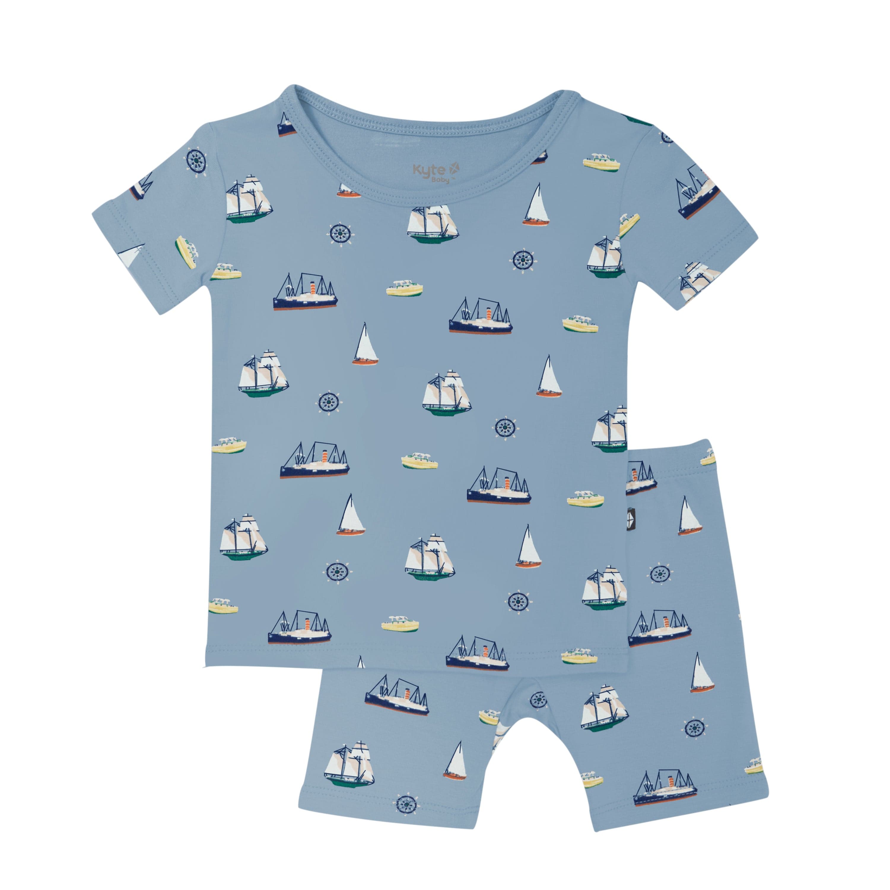 Kyte Baby Short Sleeve Pajamas in Vintage Boats