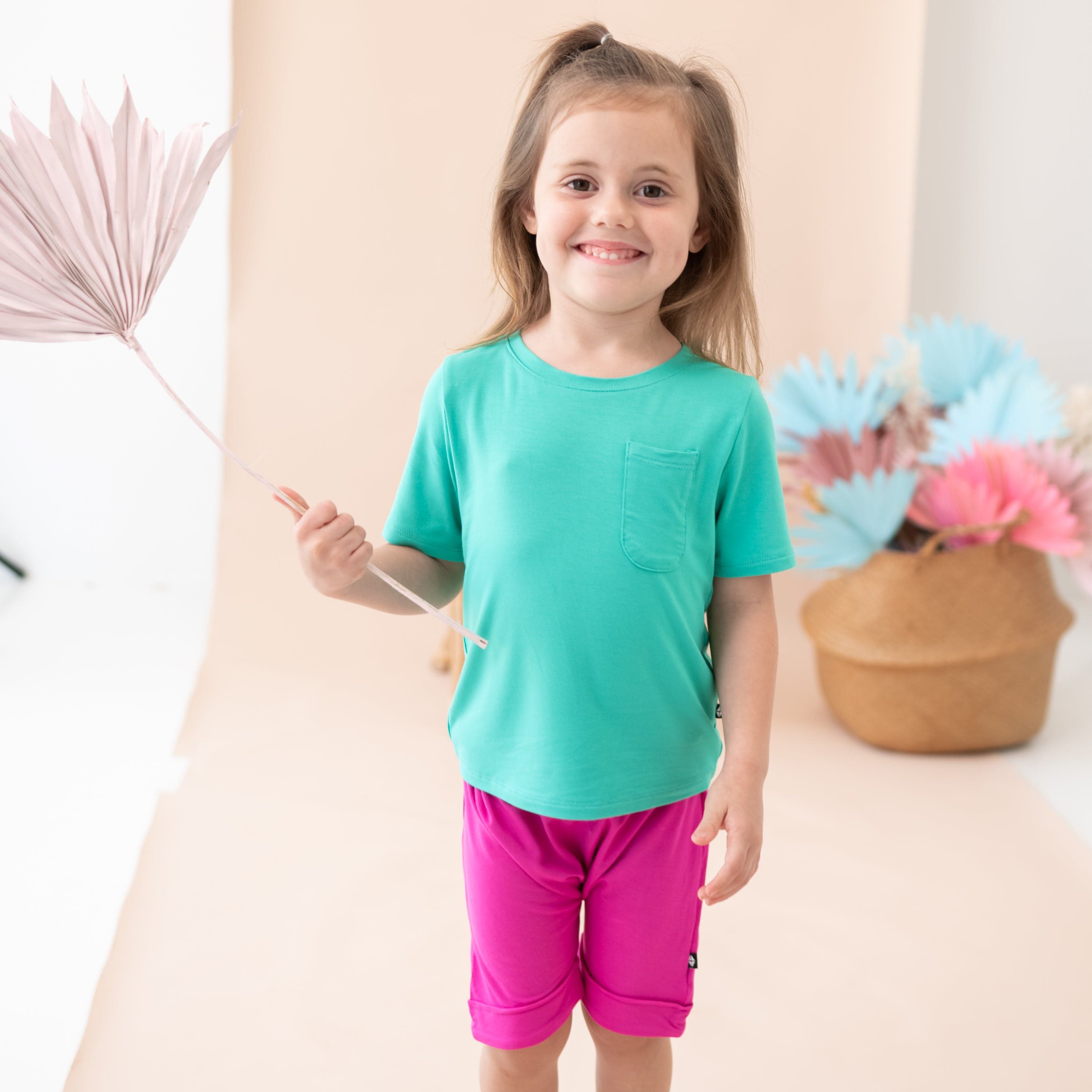 Kyte Baby Short Sleeve Toddler Unisex Tee Toddler Crew Neck Tee in Caribbean