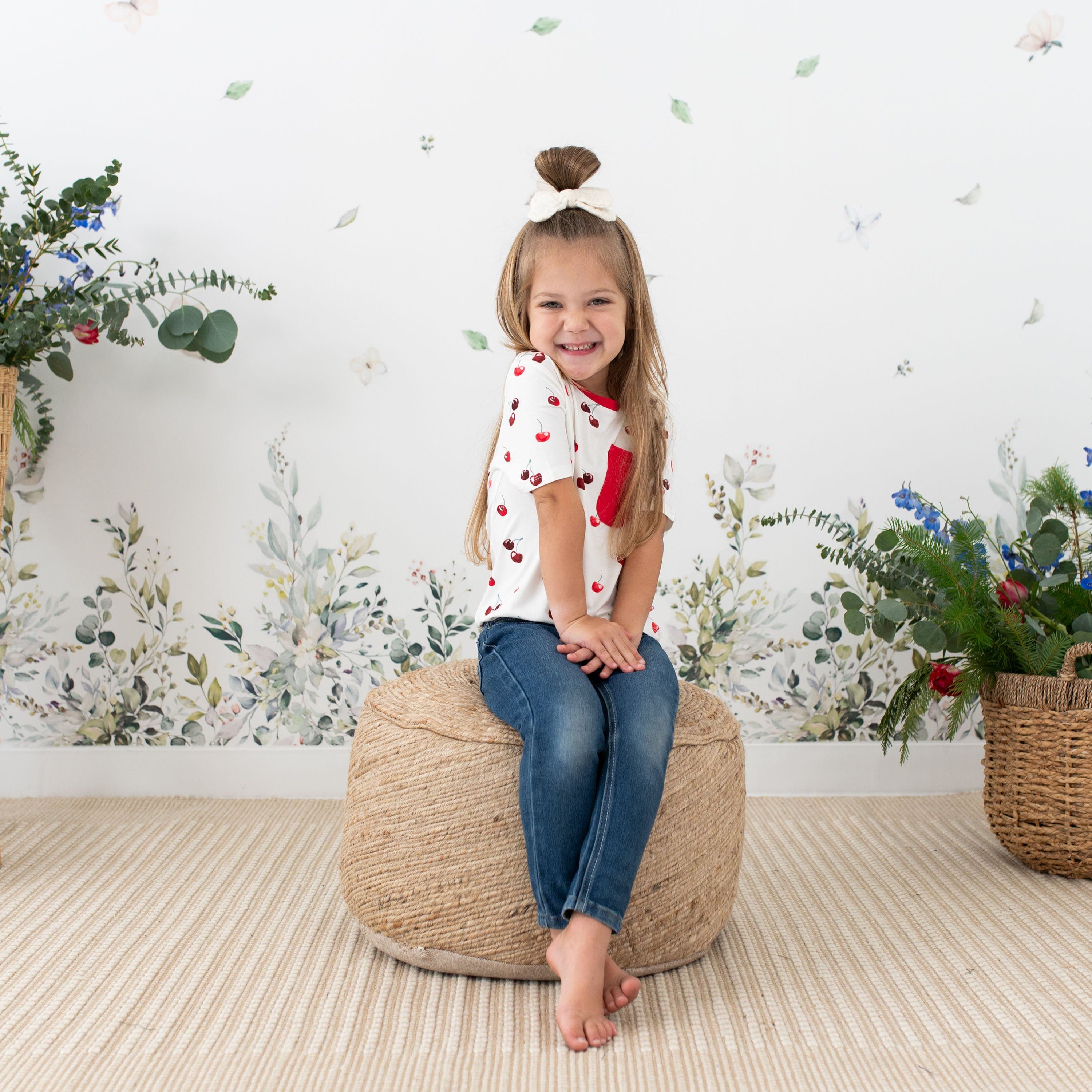 Kyte Baby Short Sleeve Toddler Unisex Tee Toddler Crew Neck Tee in Cherry