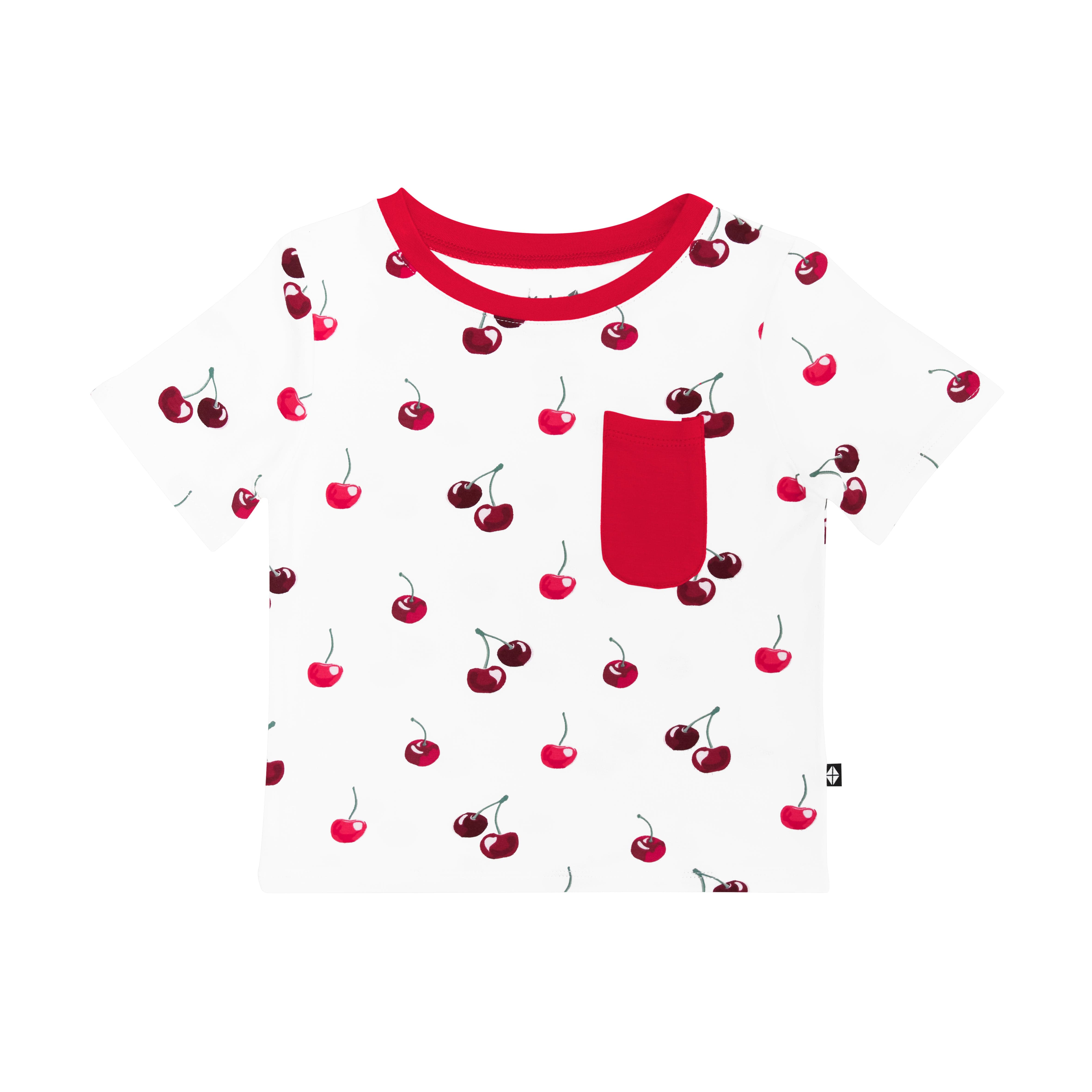 Kyte Baby Short Sleeve Toddler Unisex Tee Toddler Crew Neck Tee in Cherry
