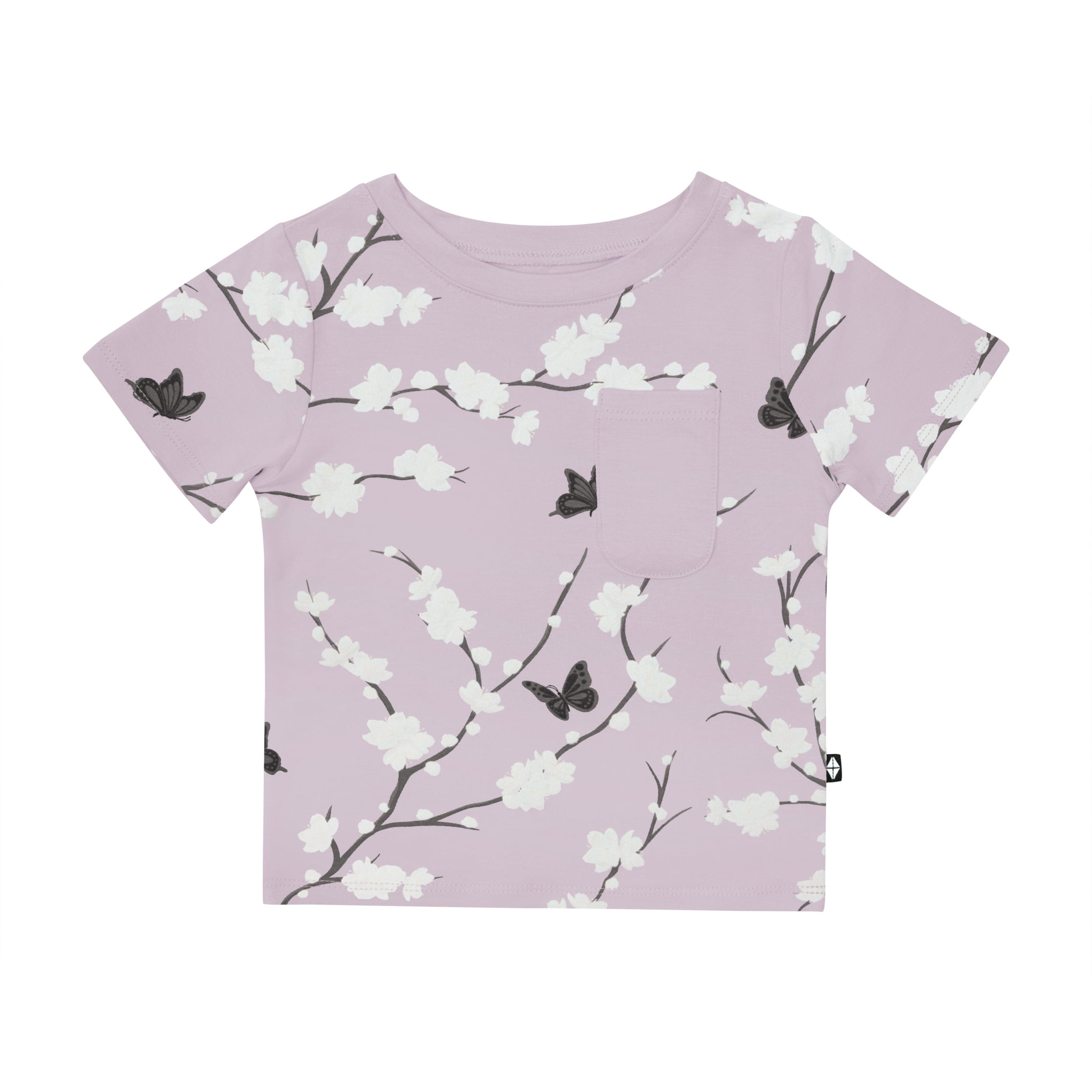 Kyte Baby Short Sleeve Toddler Unisex Tee Toddler Crew Neck Tee in Cherry Blossom