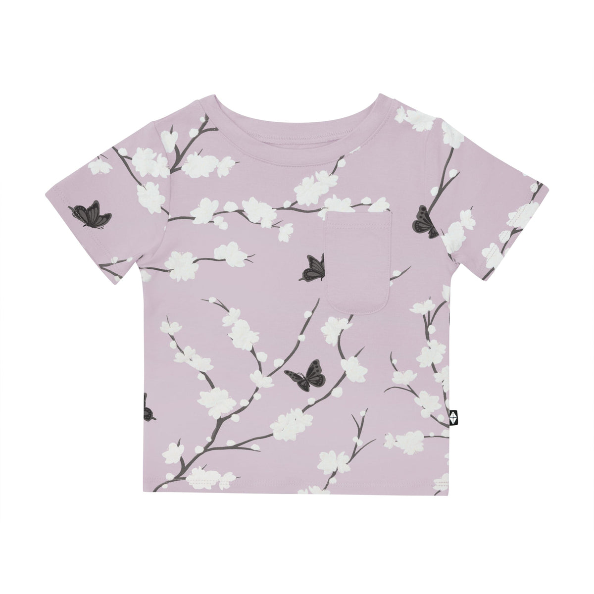 Kyte Baby Short Sleeve Toddler Unisex Tee Toddler Crew Neck Tee in Cherry Blossom