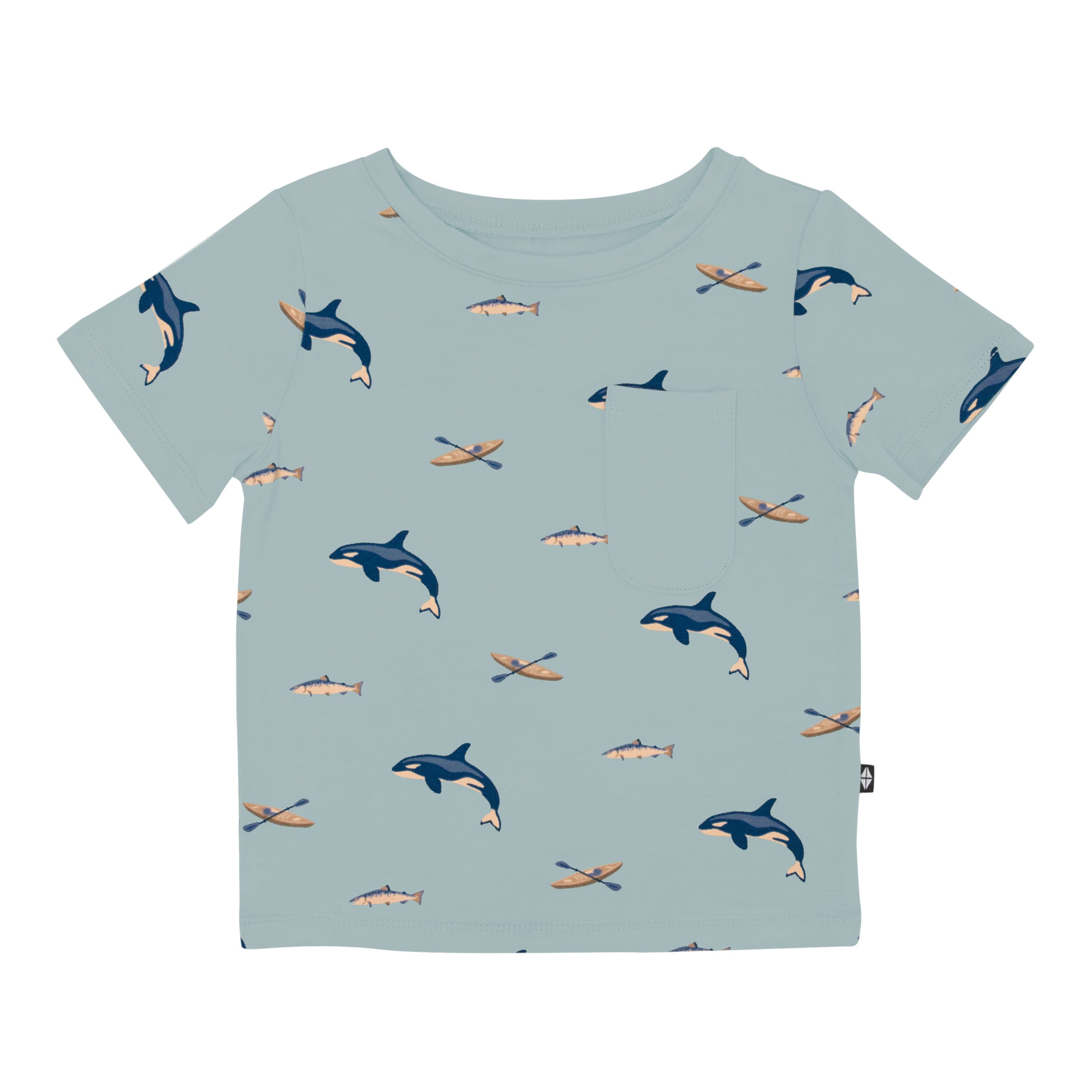 Kyte Baby Short Sleeve Toddler Unisex Tee Toddler Crew Neck Tee in Coastline