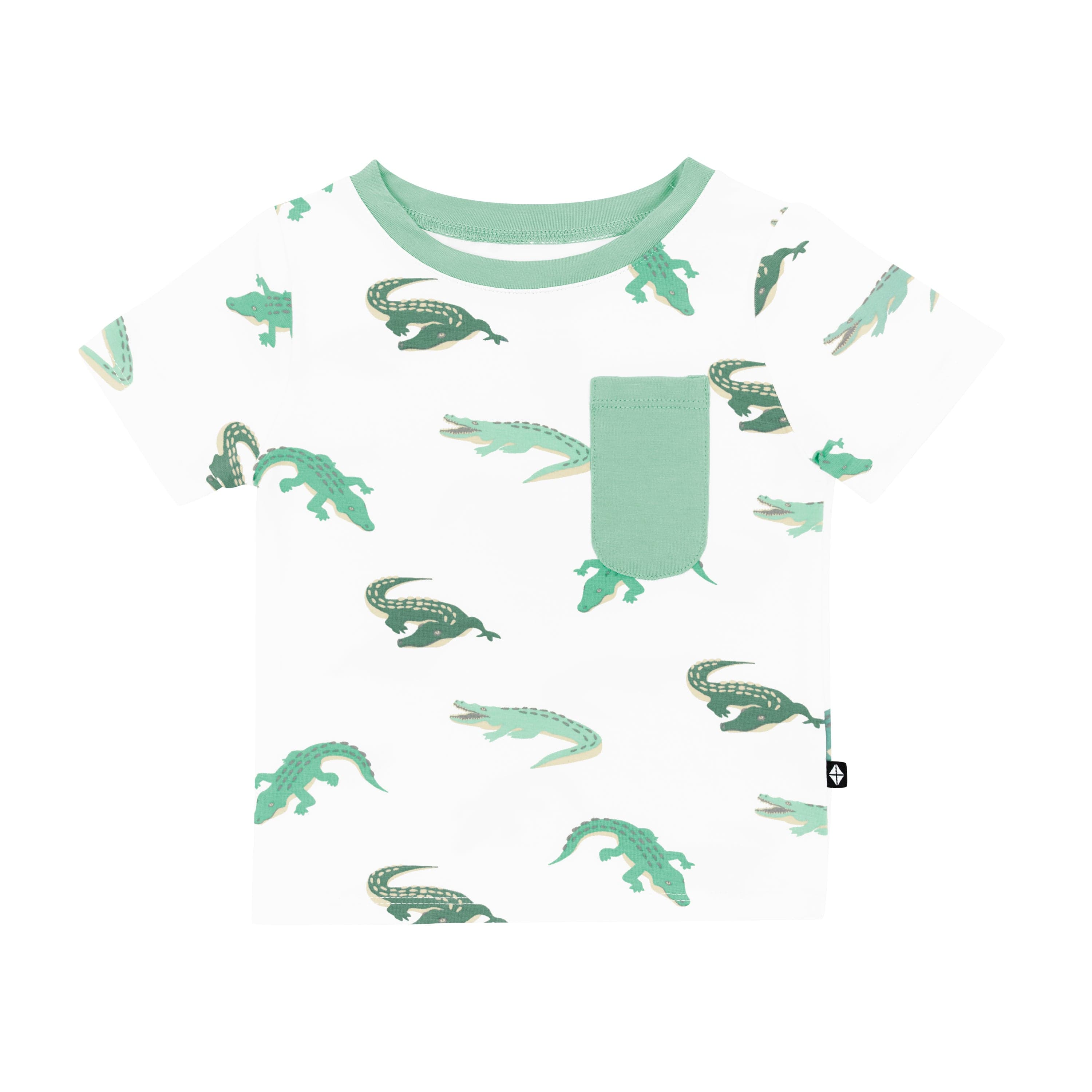 Kyte Baby Short Sleeve Toddler Unisex Tee Toddler Crew Neck Tee in Crocodile