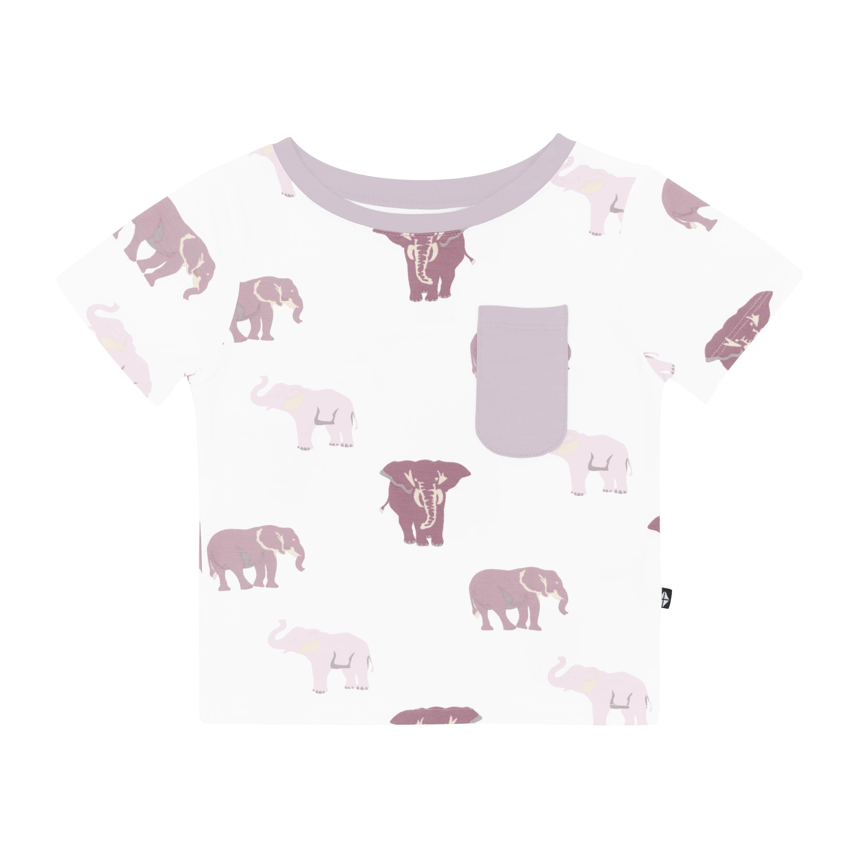 Kyte Baby Short Sleeve Toddler Unisex Tee Toddler Crew Neck Tee in Elephant