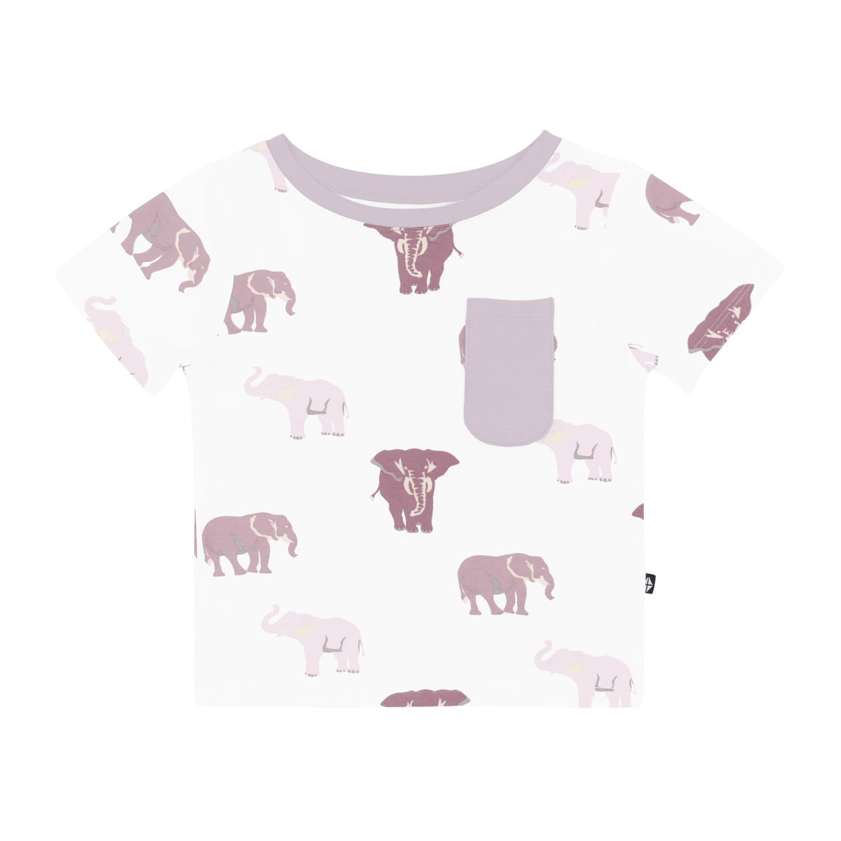 Kyte Baby Short Sleeve Toddler Unisex Tee Toddler Crew Neck Tee in Elephant