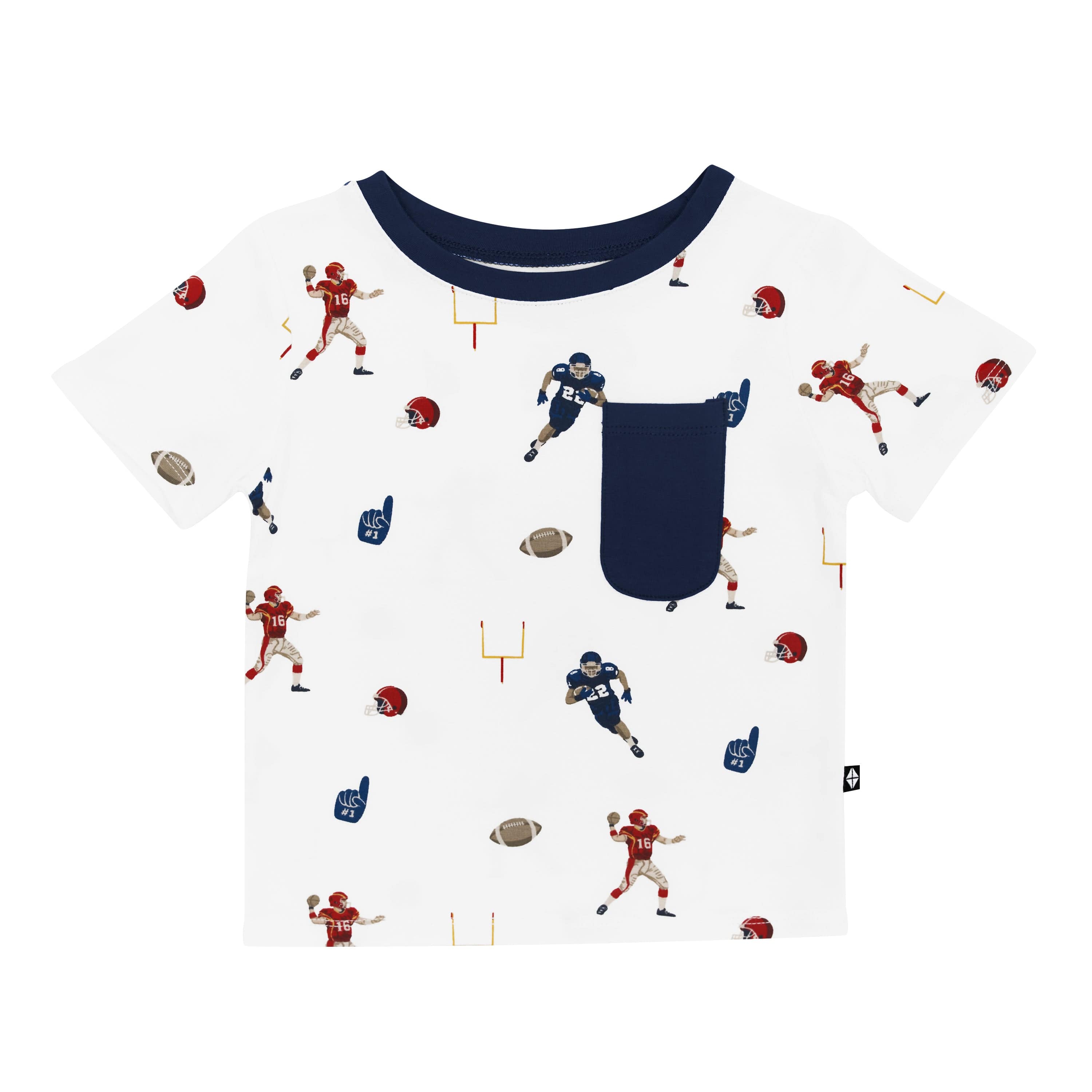 Kyte Baby Toddler Crew Neck Tee in Football