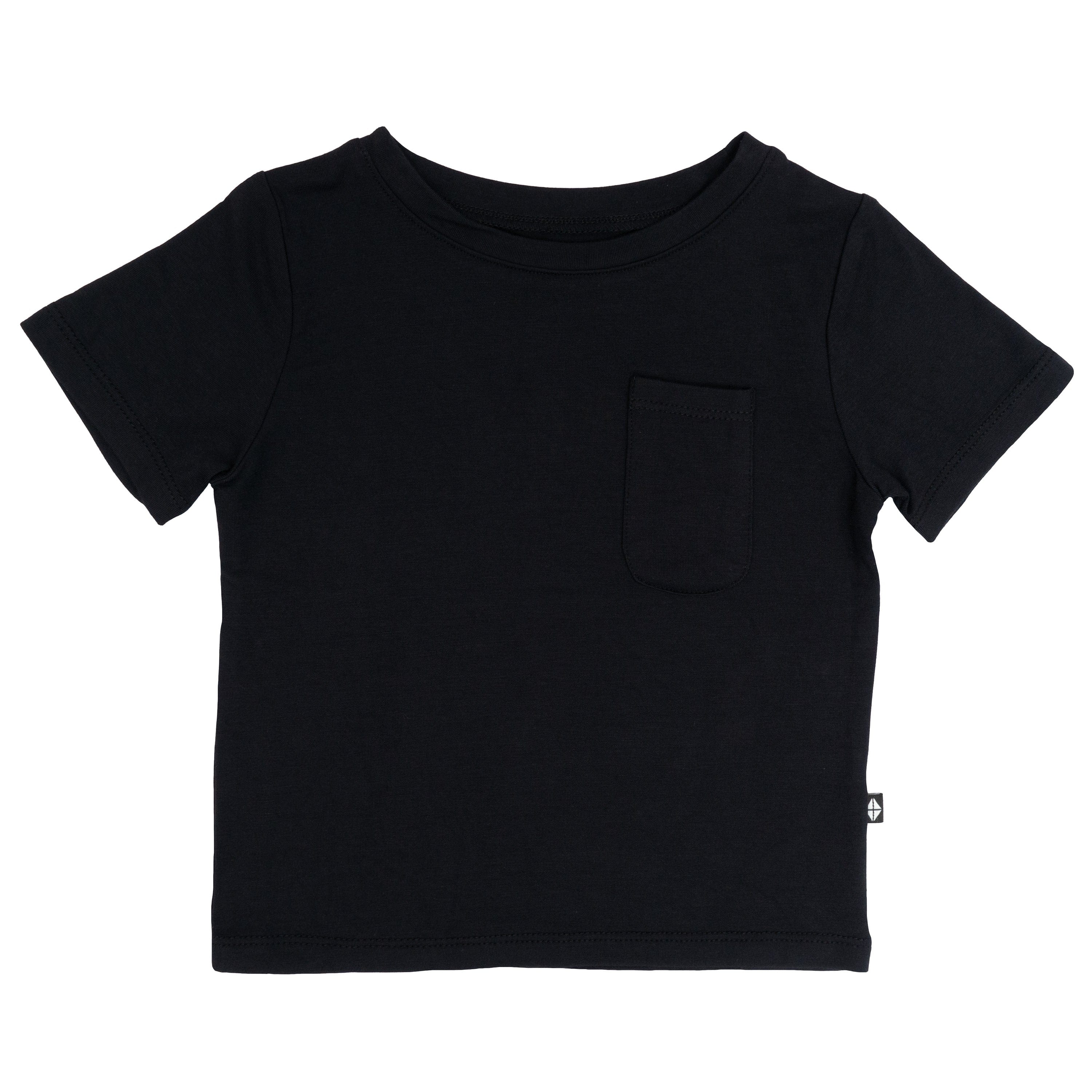 Flat lay of Kyte Baby Toddler Crew Neck Tee in Midnight