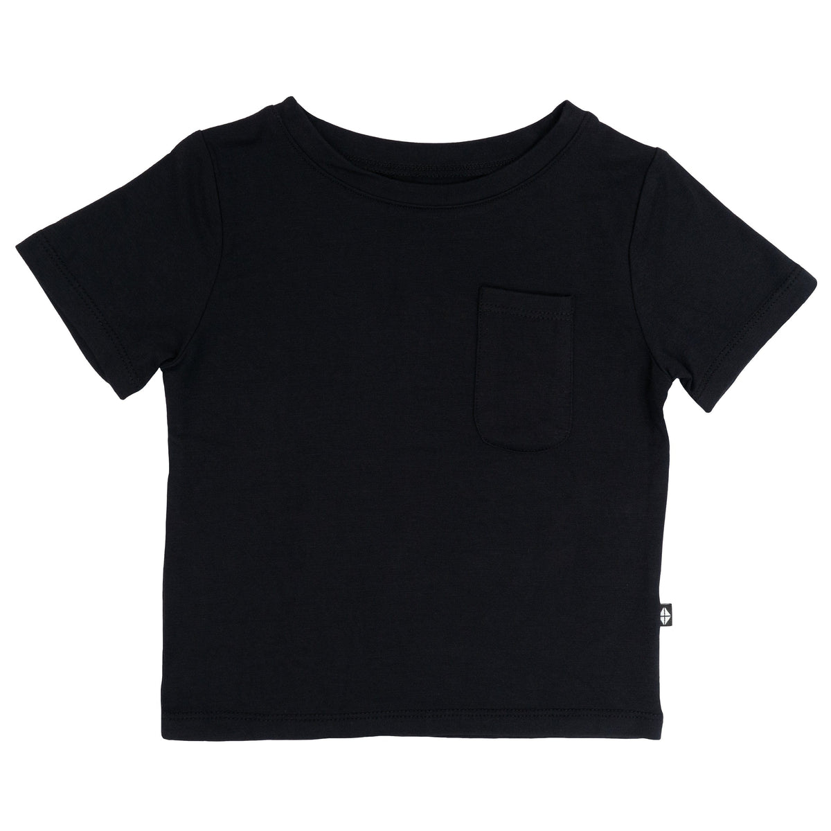 Flat lay of Kyte Baby Toddler Crew Neck Tee in Midnight