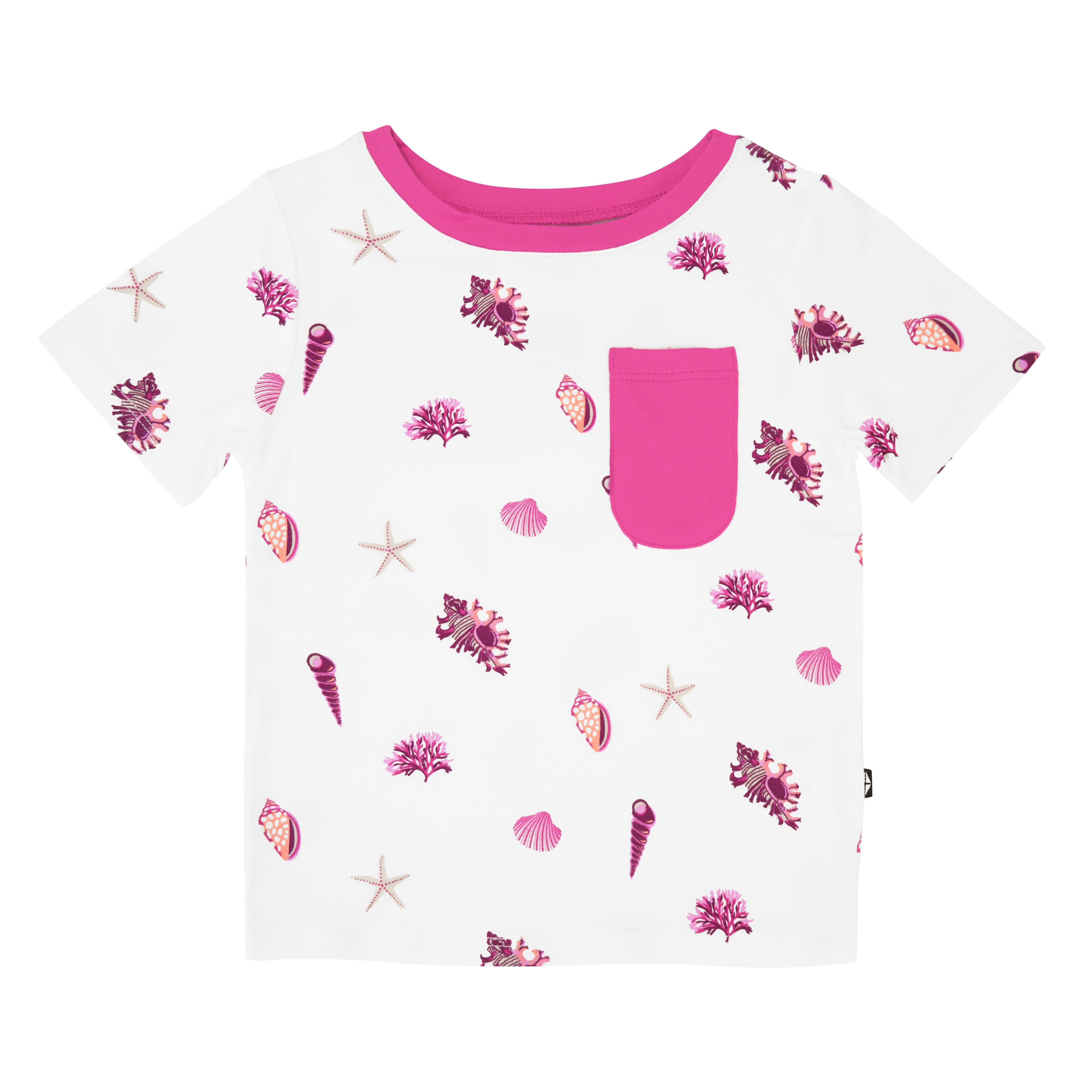 Kyte Baby Short Sleeve Toddler Unisex Tee Toddler Crew Neck Tee in Raspberry Shell