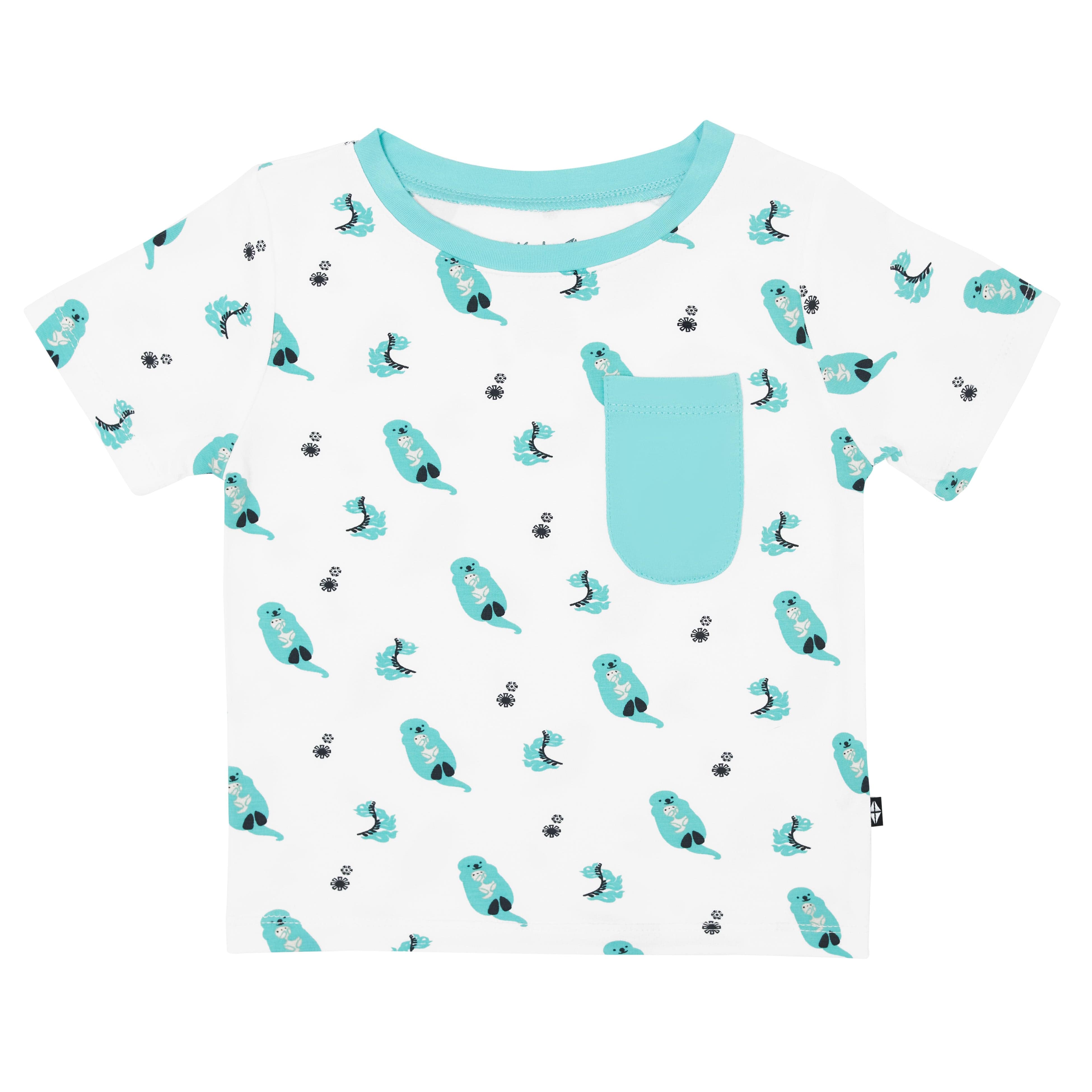 Kyte Baby Short Sleeve Toddler Unisex Tee Toddler Crew Neck Tee in Robin Cuddle