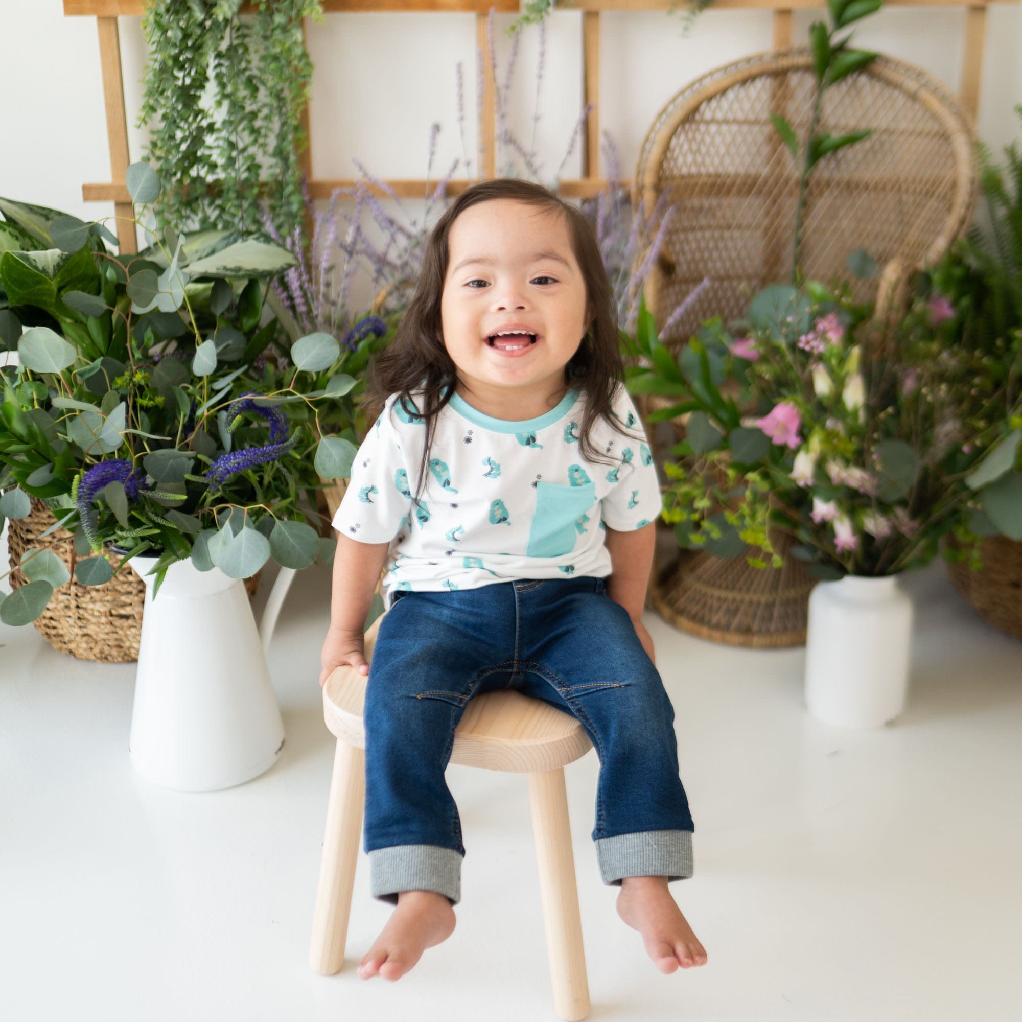Kyte Baby Short Sleeve Toddler Unisex Tee Toddler Crew Neck Tee in Robin Cuddle