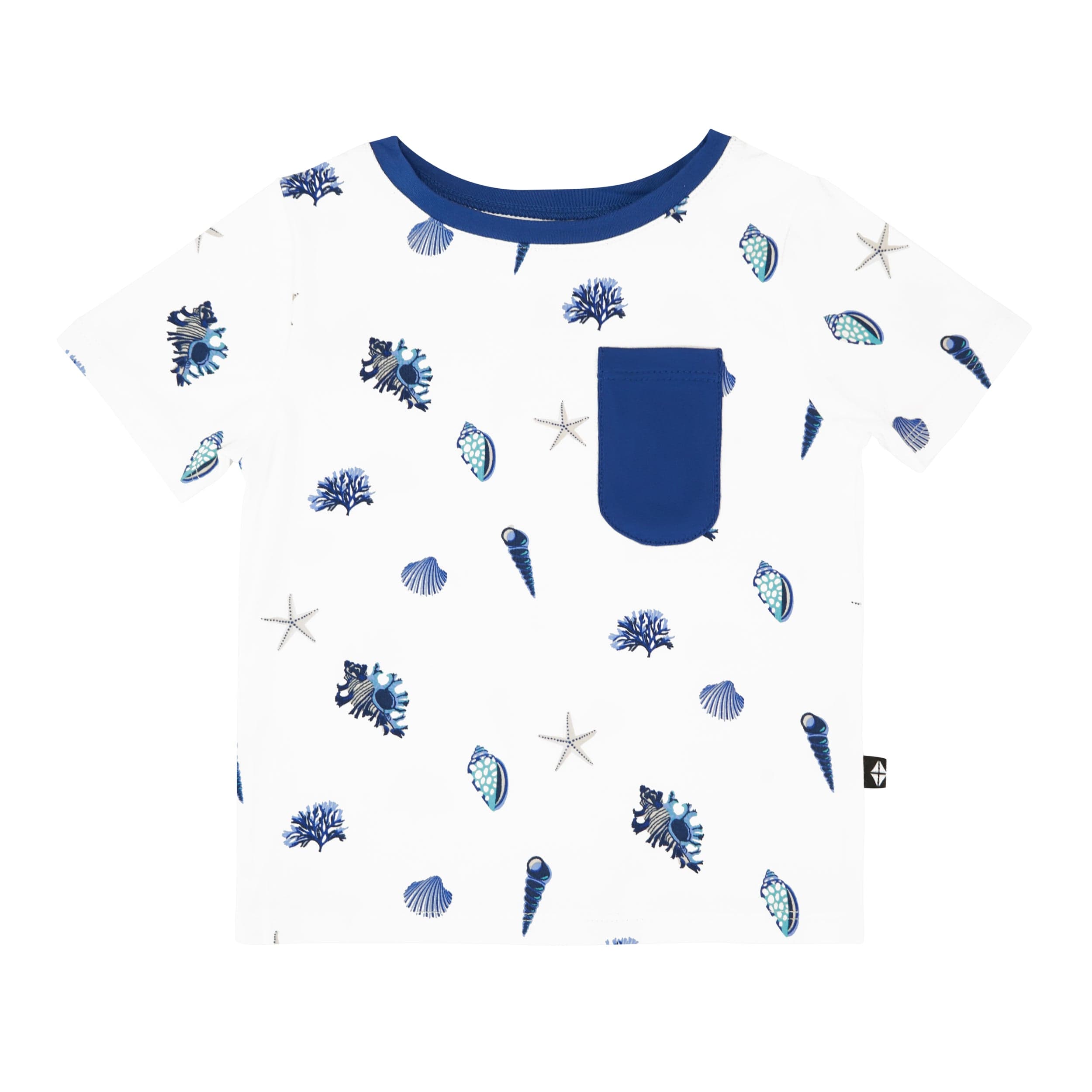 Kyte Baby Short Sleeve Toddler Unisex Tee Toddler Crew Neck Tee in Royal Shell