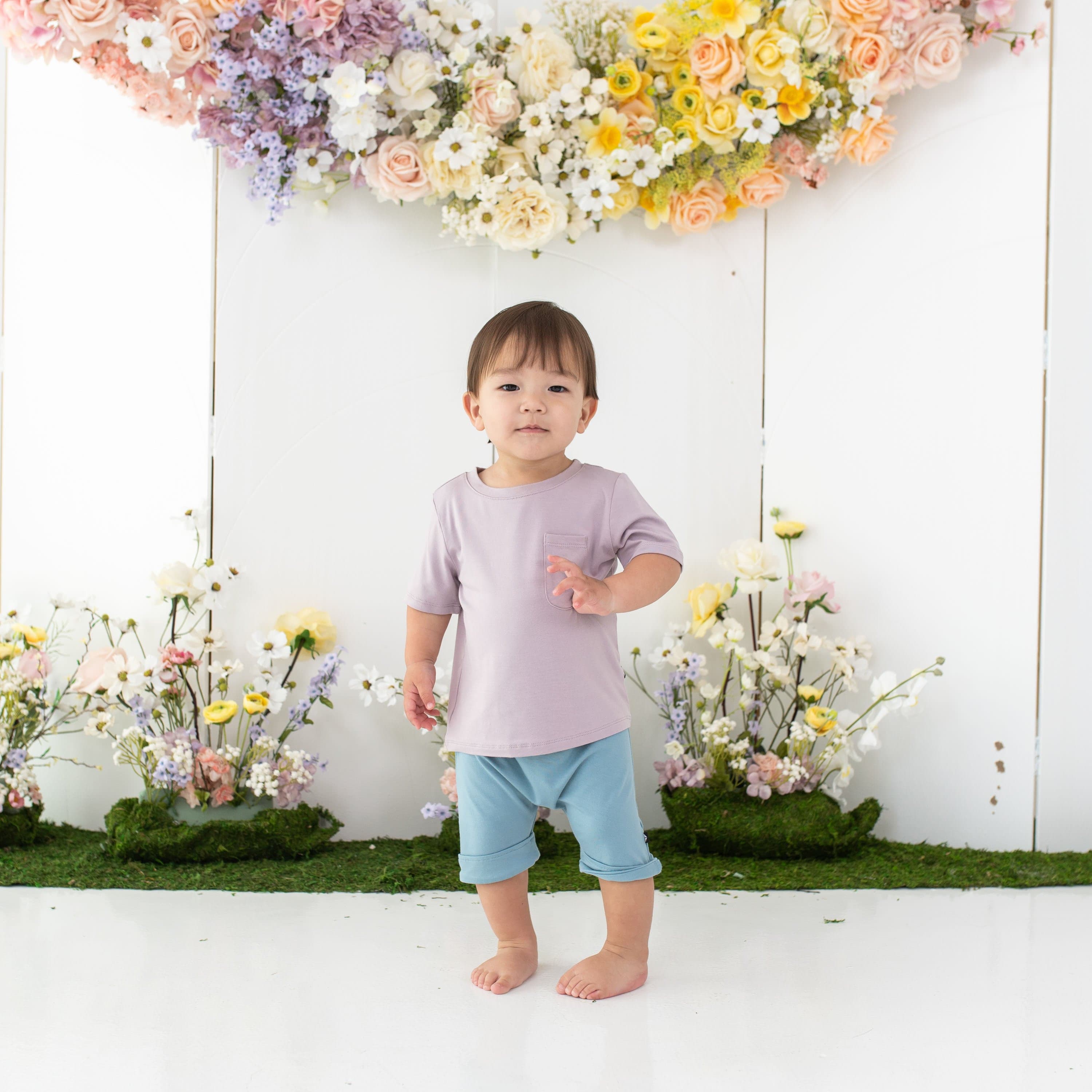 Kyte Baby Short Sleeve Toddler Unisex Tee Toddler Crew Neck Tee in Wisteria