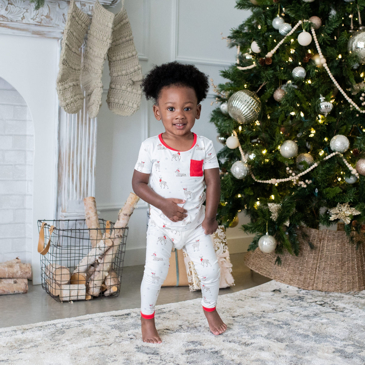 Kyte Baby Short Sleeve with Pants Pajama Short Sleeve with Pants Pajamas in Cloud Deer