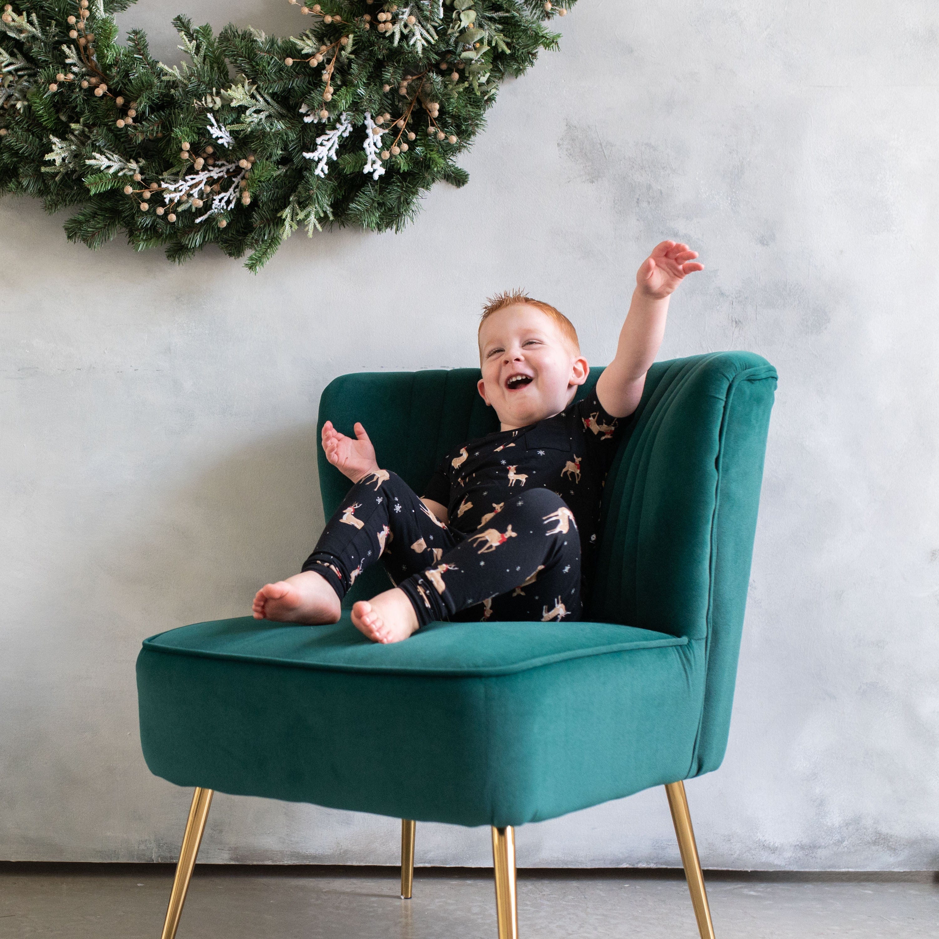 Kyte Baby Short Sleeve with Pants Pajamas Short Sleeve with Pants Pajamas in Midnight Deer