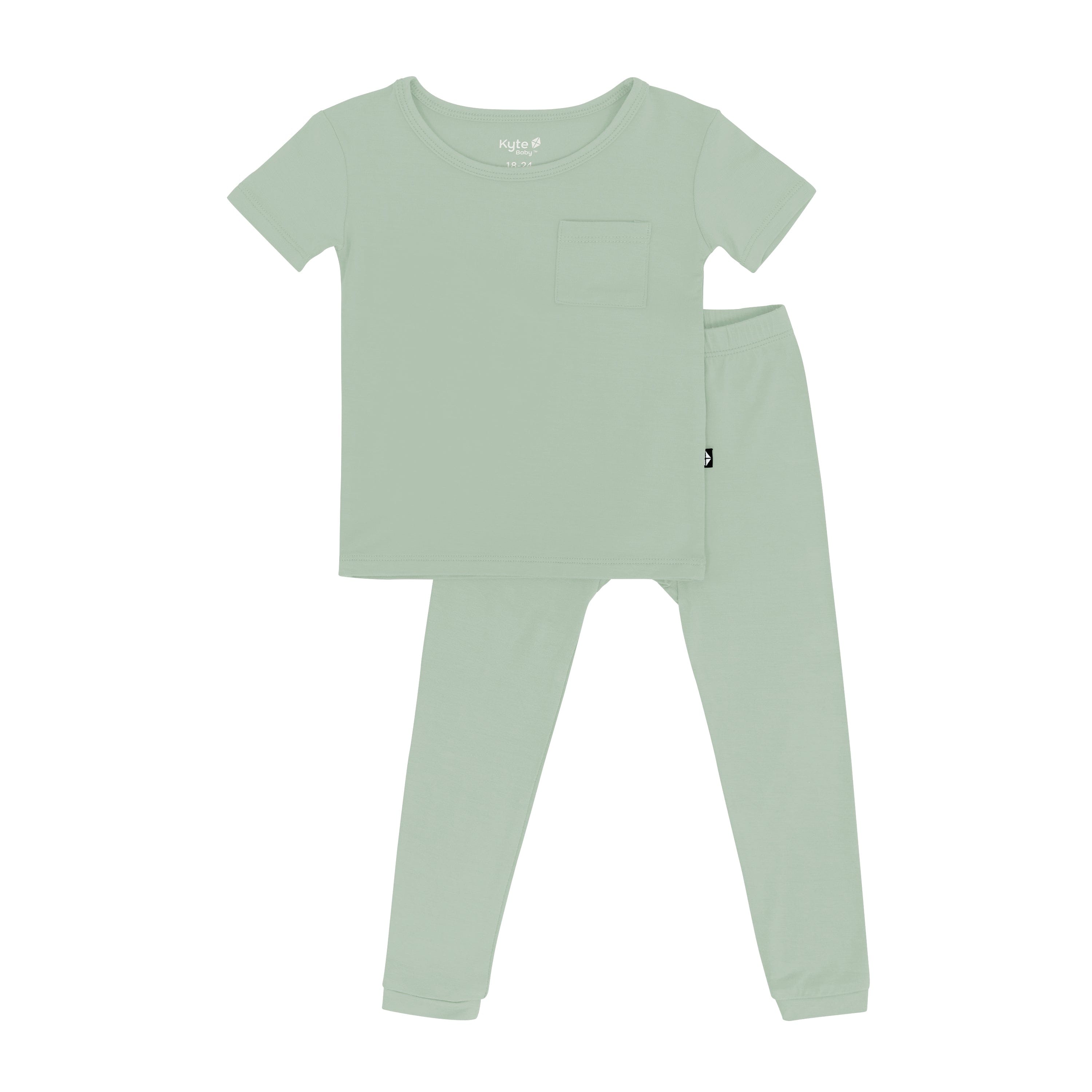 Product photo of the Short Sleeve Toddler Pajamas with Pants in Thyme