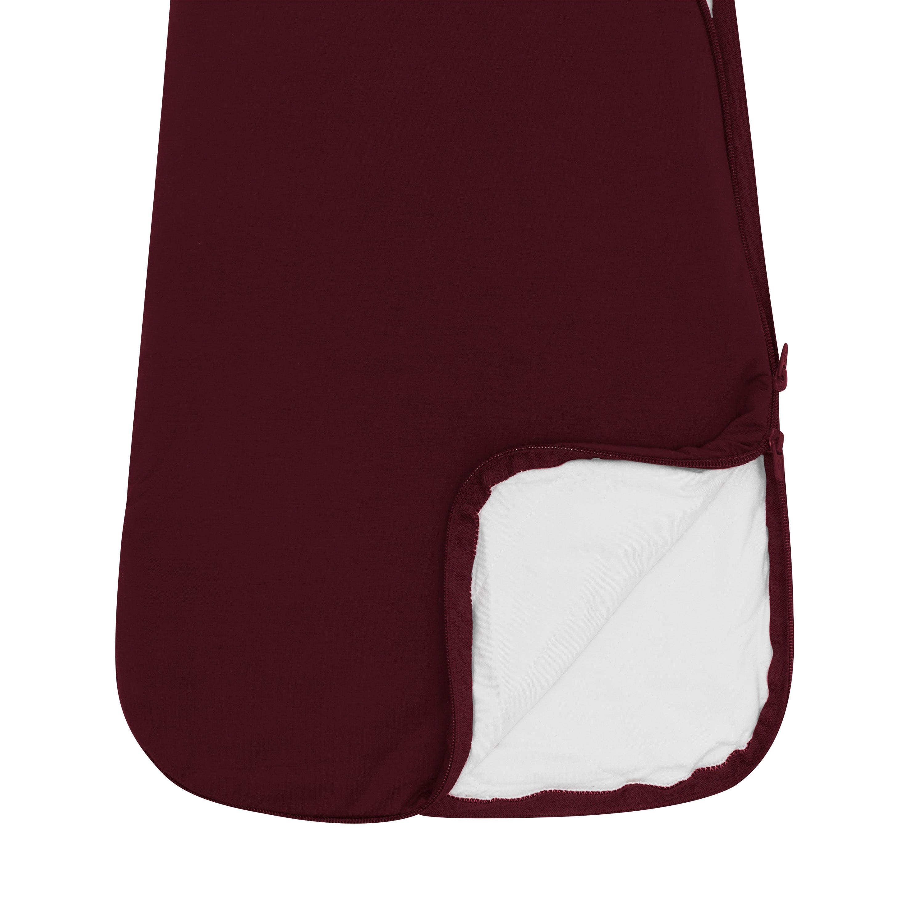 Double Zipper on Sleep Bag in Burgundy 1.0
