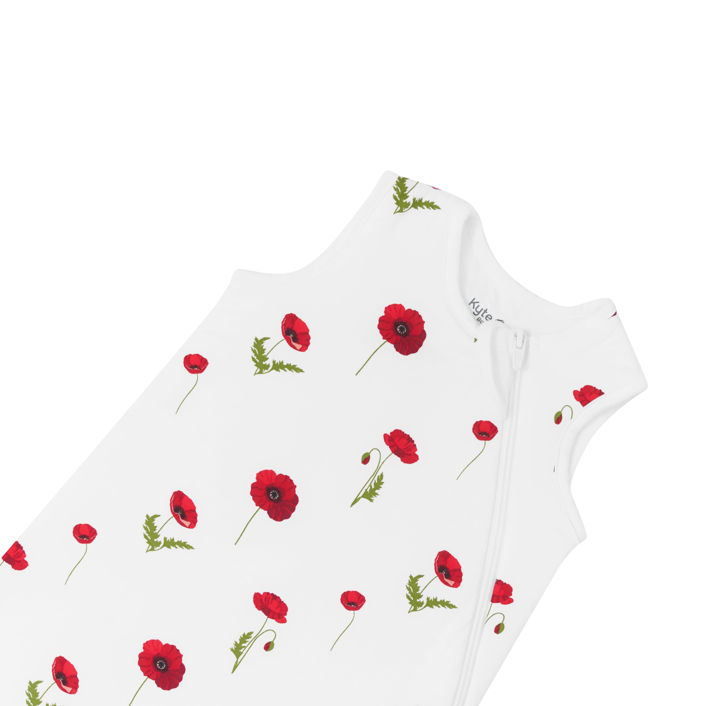 Zipper garage on Kyte Baby Sleep Bag in Cloud Poppies 1.0