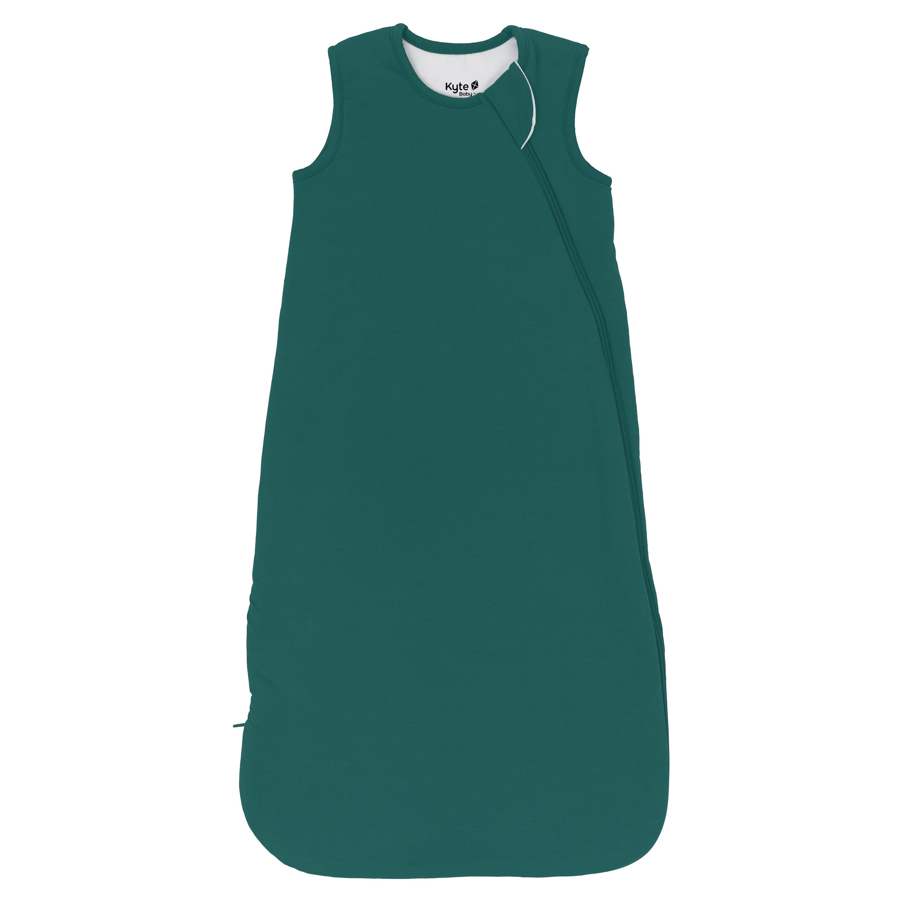 Flat lay of Kyte Baby Sleep Bag in Emerald 1.0
