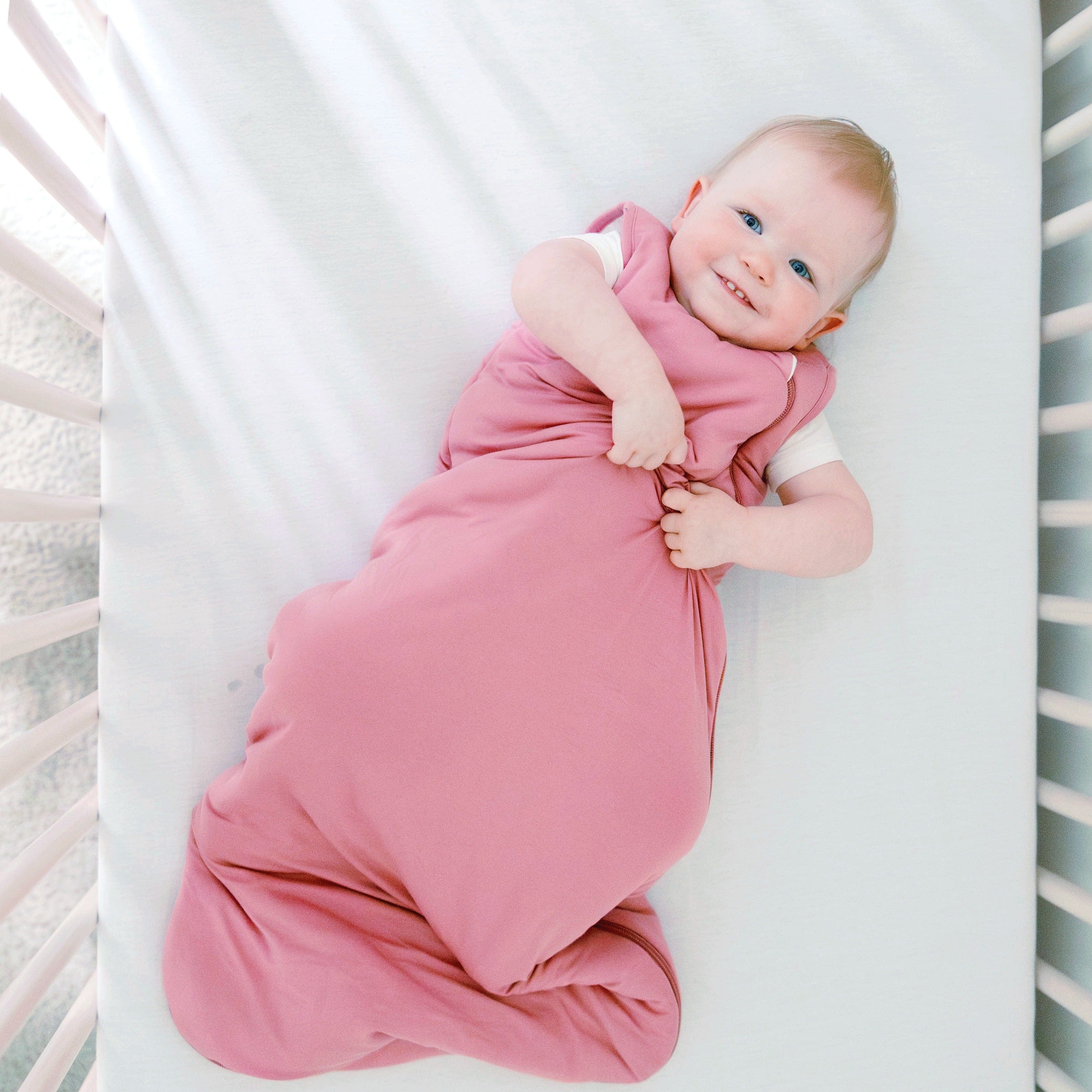 Baby wearing Sleep Bag in Apple Blossom 2.5