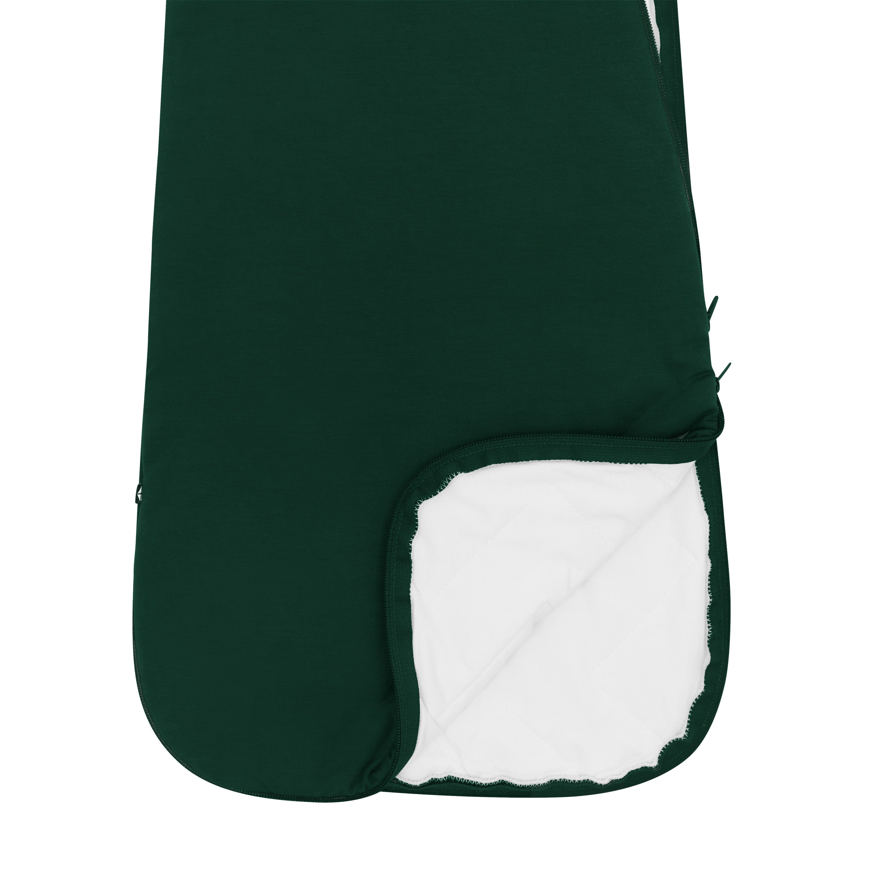 Double zipper on Kyte Baby Sleep Bag in Evergreen 2.5