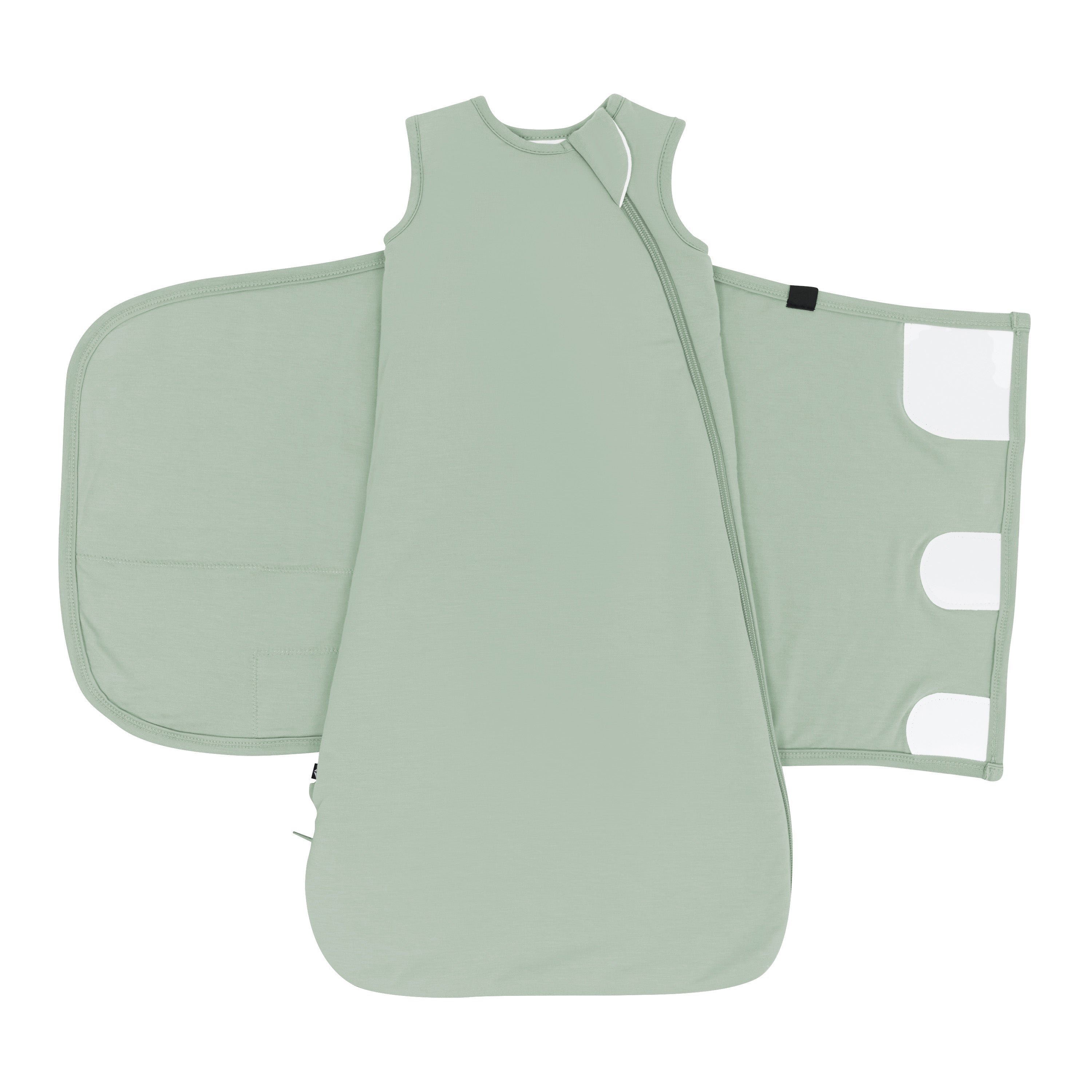 Adjustable velcro band on Sleep Bag Swaddler in Thyme TOG 1.0