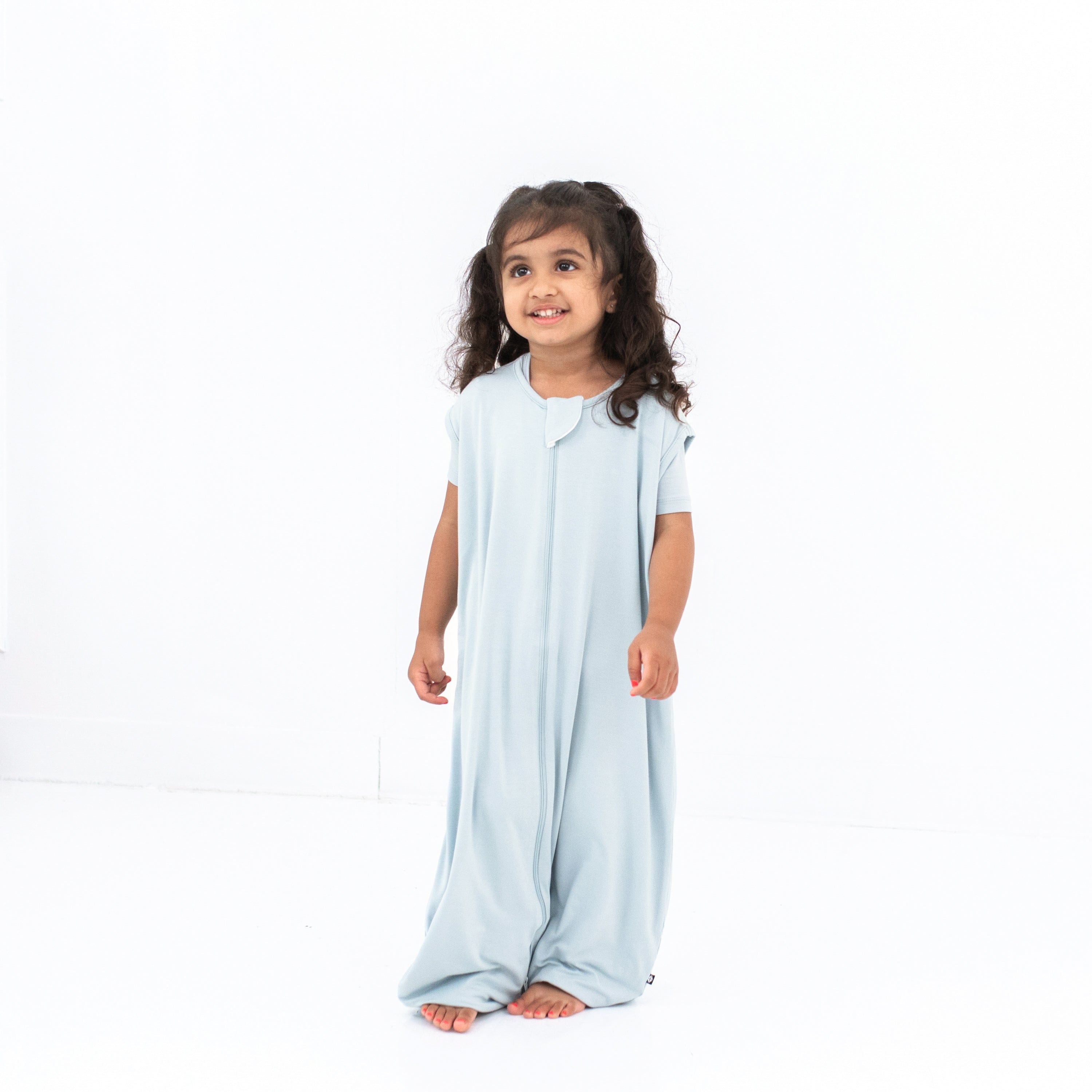 Young girl modeling the Sleep Bag Walker in Fog 0.5