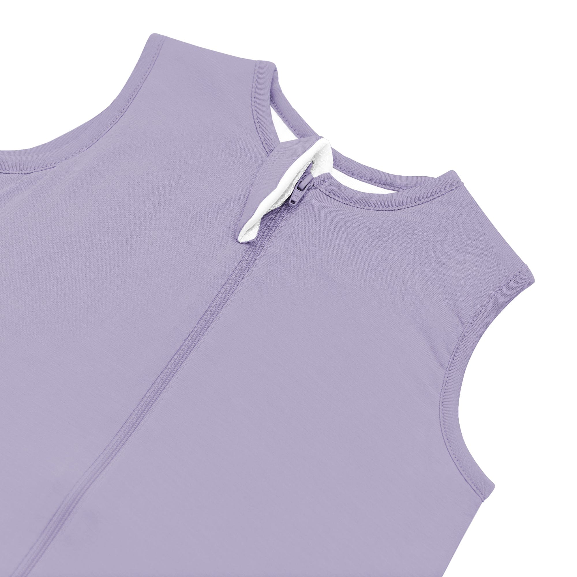 Zipper garage on bamboo Kyte Baby Sleep Bag Walker in Taro 0.5