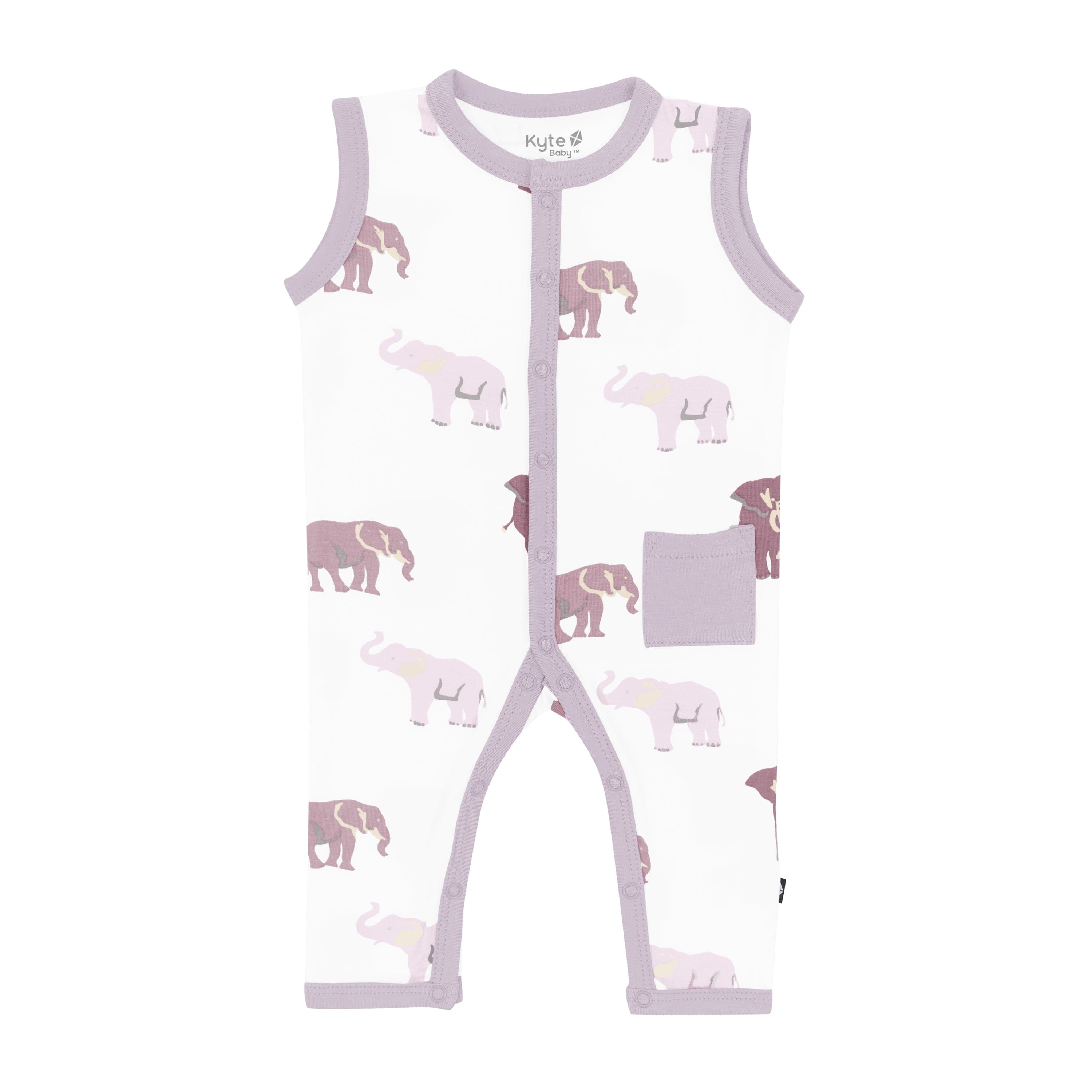 Kyte Baby Sleeveless Snap Romper Sleeveless Romper in Elephant