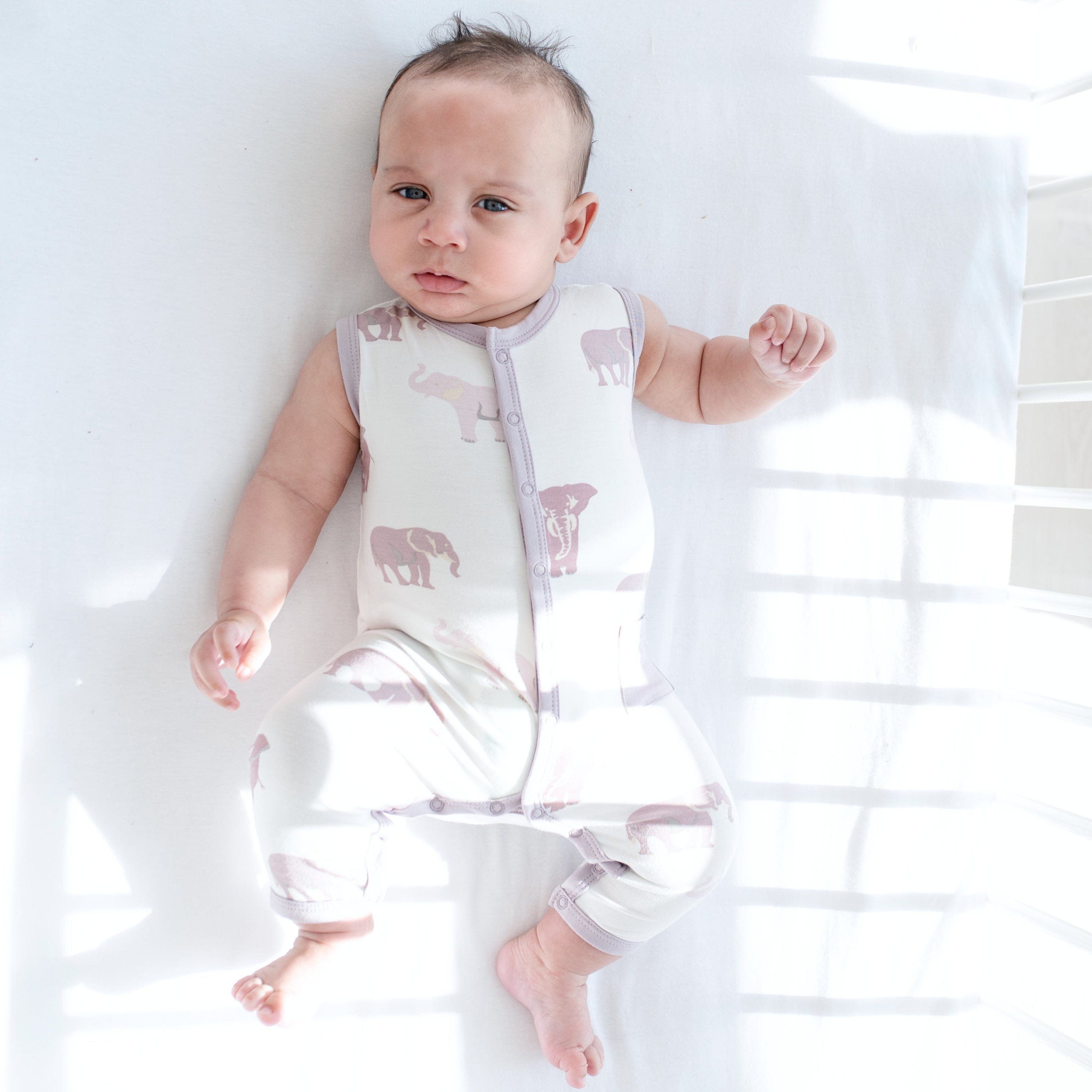 Kyte Baby Sleeveless Snap Romper Sleeveless Romper in Elephant
