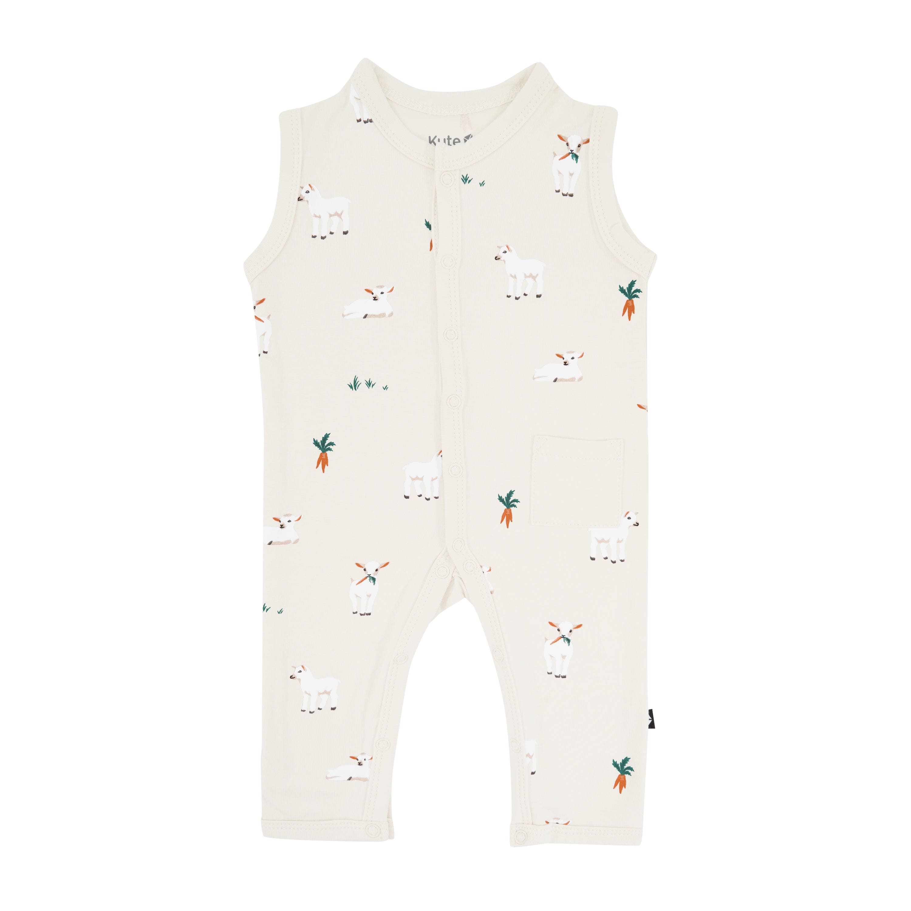 Kyte Baby Sleeveless Snap Romper Sleeveless Romper in Goat