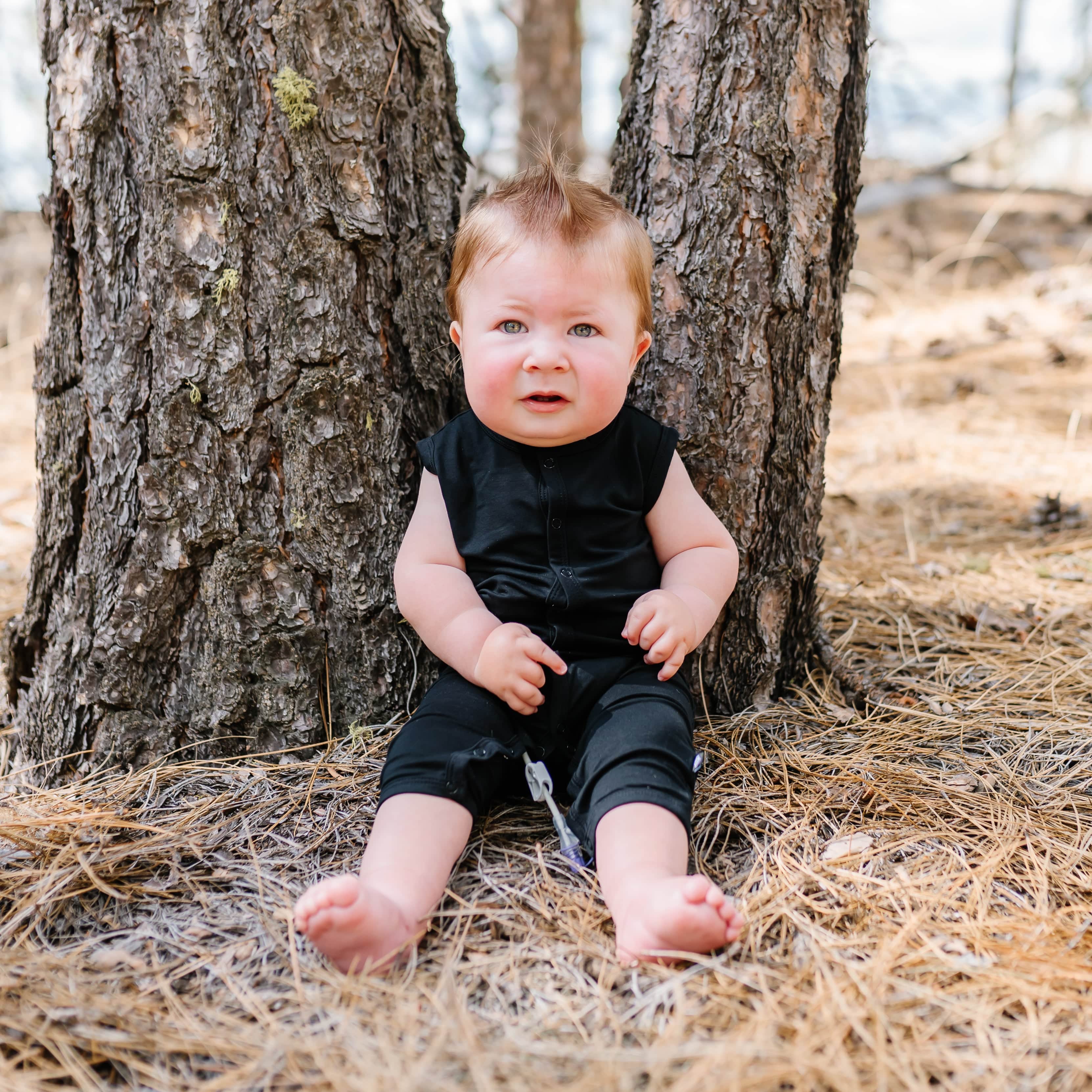 Kyte Baby Sleeveless Snap Romper Sleeveless Romper in Midnight