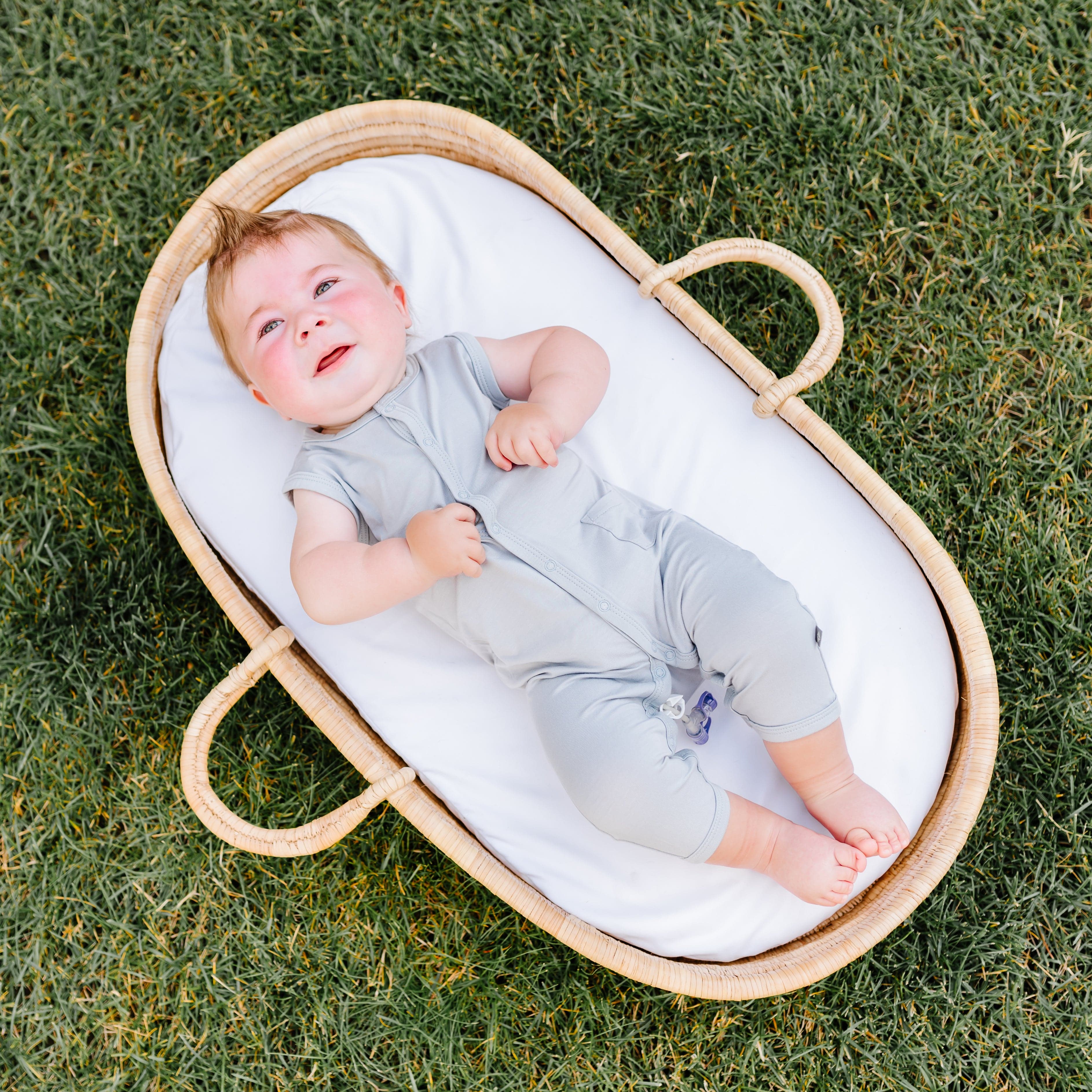 Kyte Baby Sleeveless Snap Romper Sleeveless Romper in Storm
