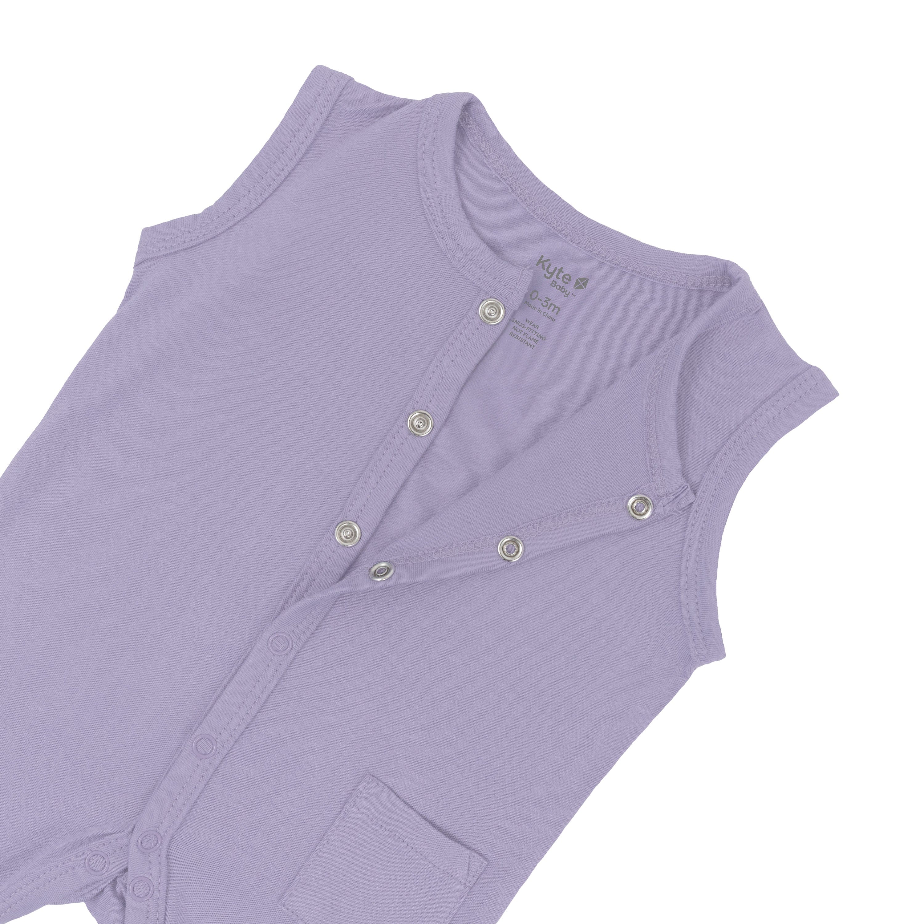Kyte Baby Sleeveless Snap Romper Sleeveless Romper in Taro