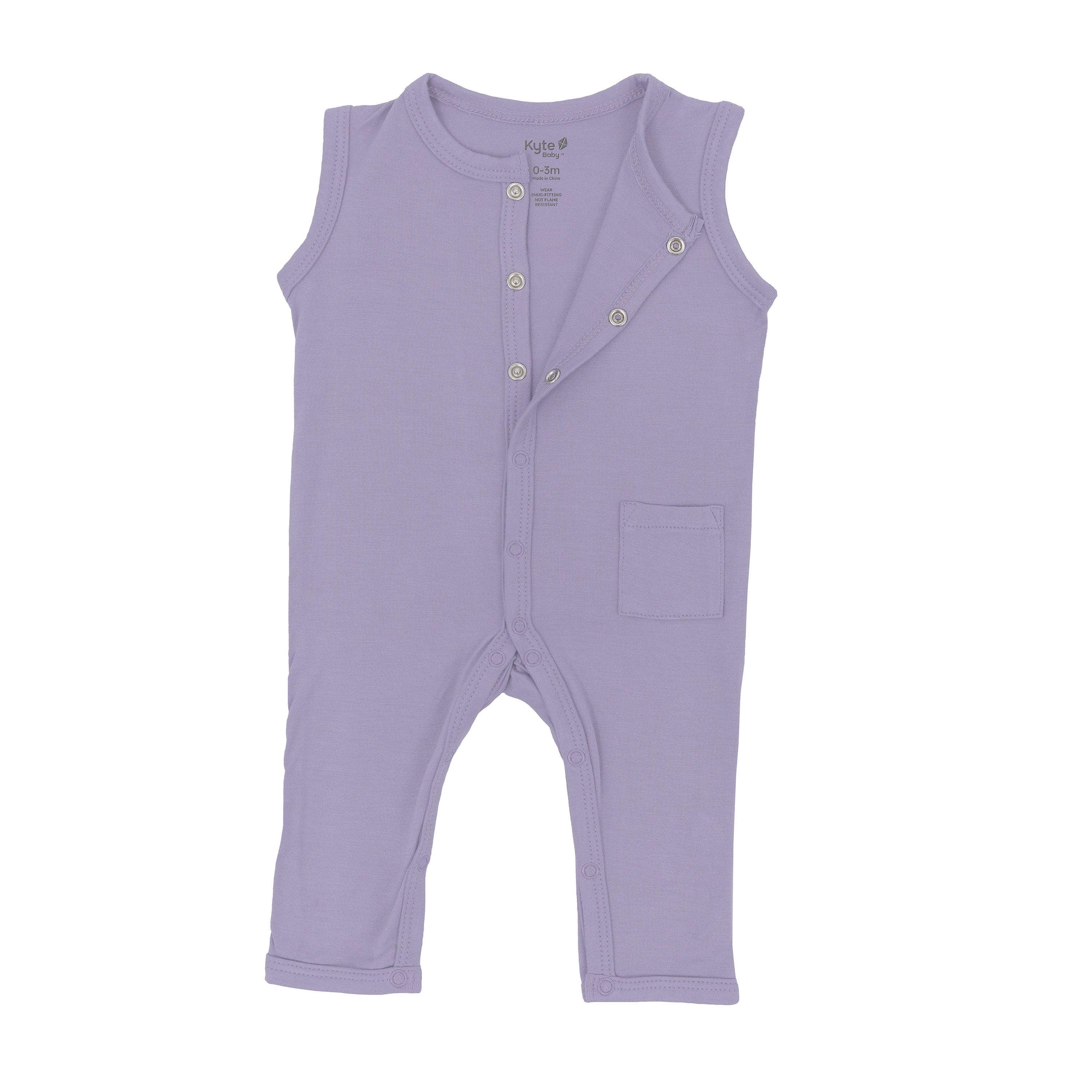 Kyte Baby Sleeveless Snap Romper Sleeveless Romper in Taro