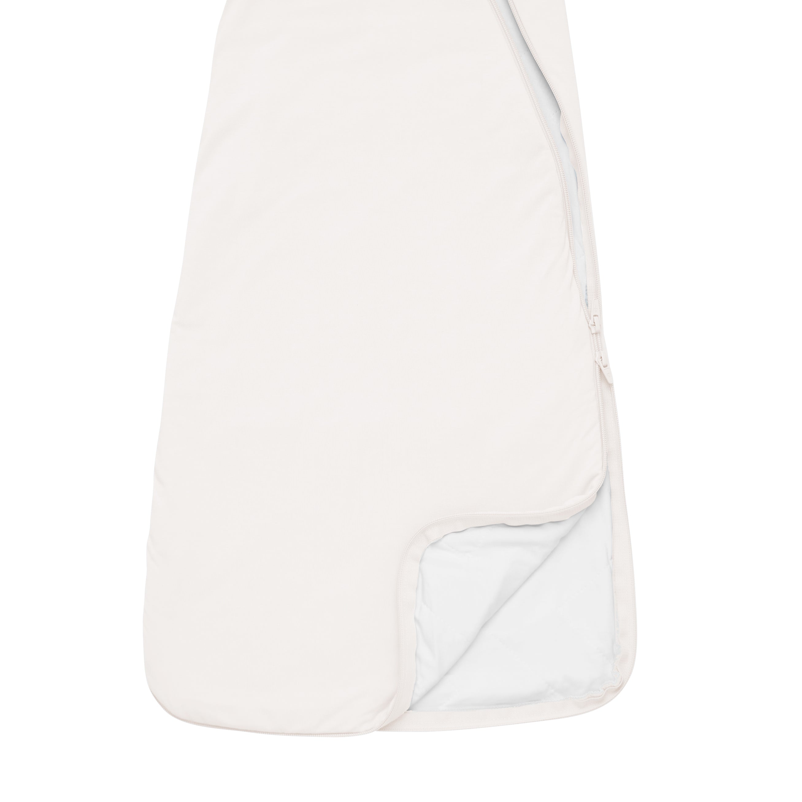 Double zipper on Kyte Baby Slumber Bag in Cloud