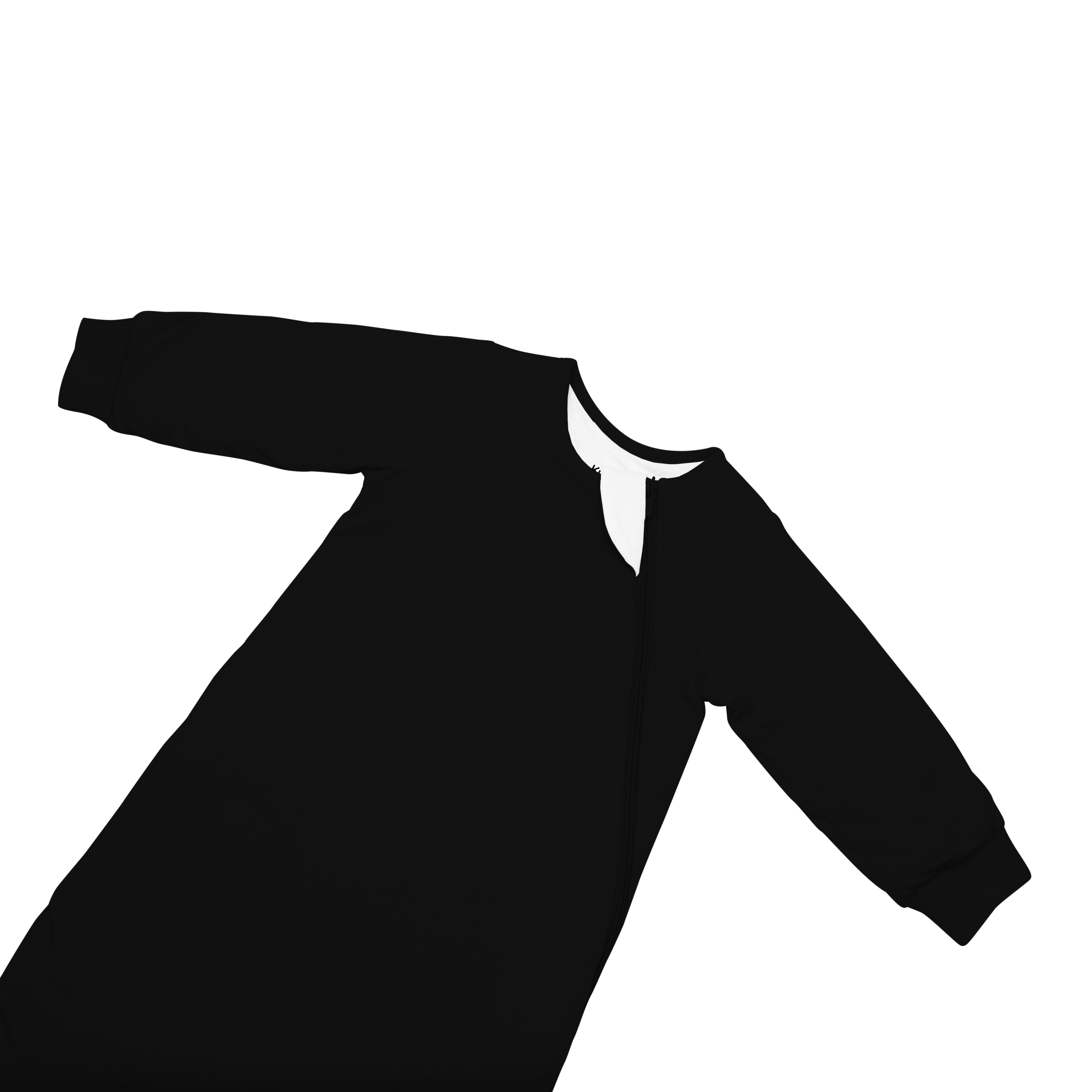 Zipper garage on Kyte Baby bamboo Slumber Bag in Midnight