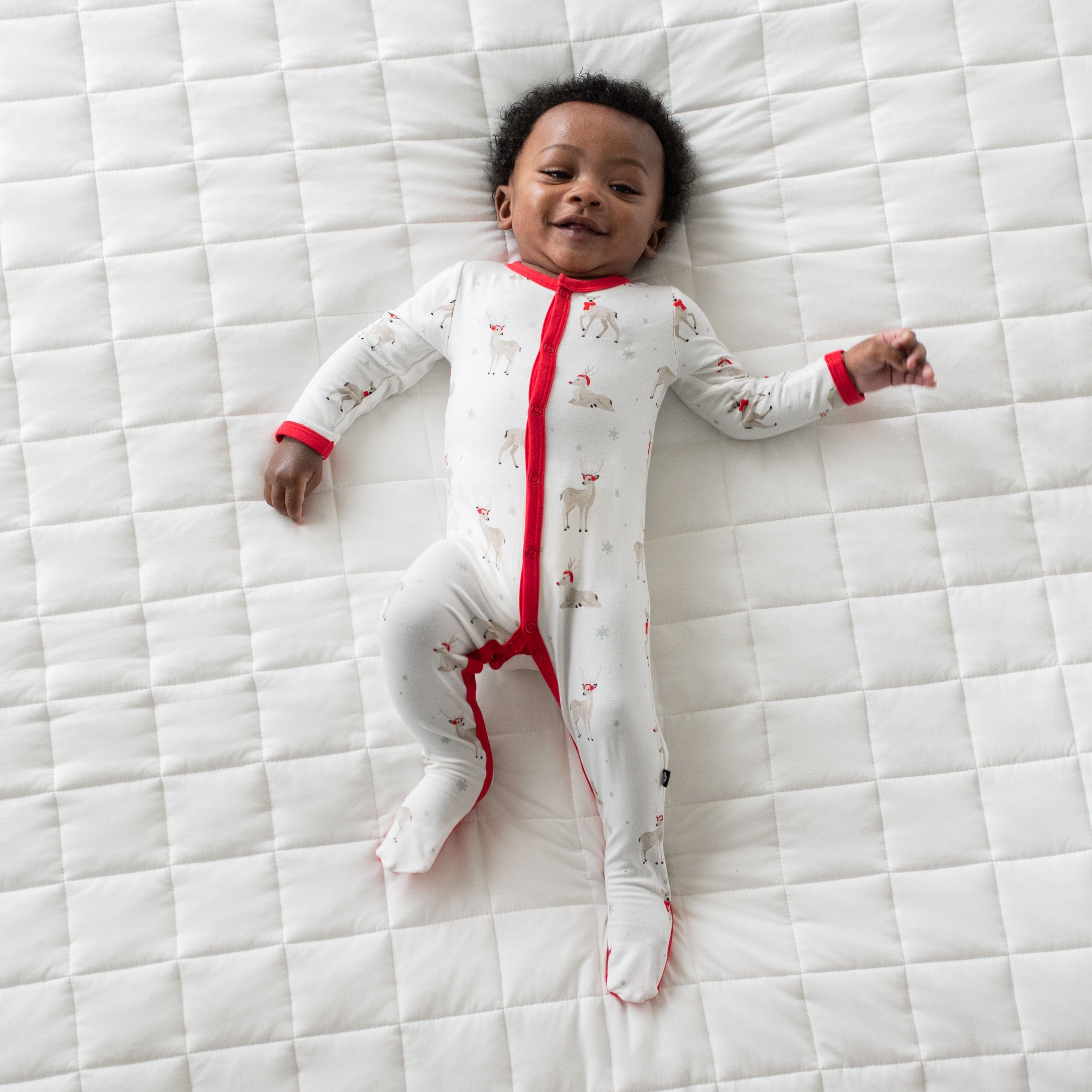 Kyte Baby Snap Footies Footie in Cloud Deer
