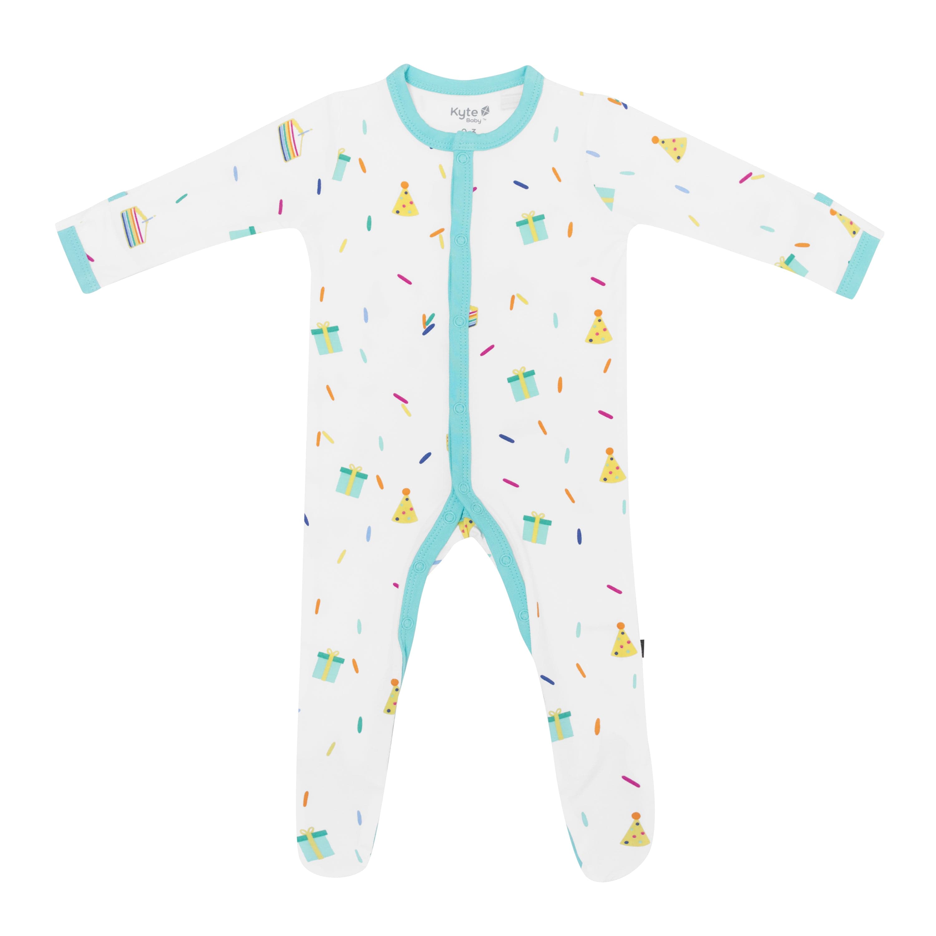 Kyte Baby Snap Footies Footie in Cloud Party