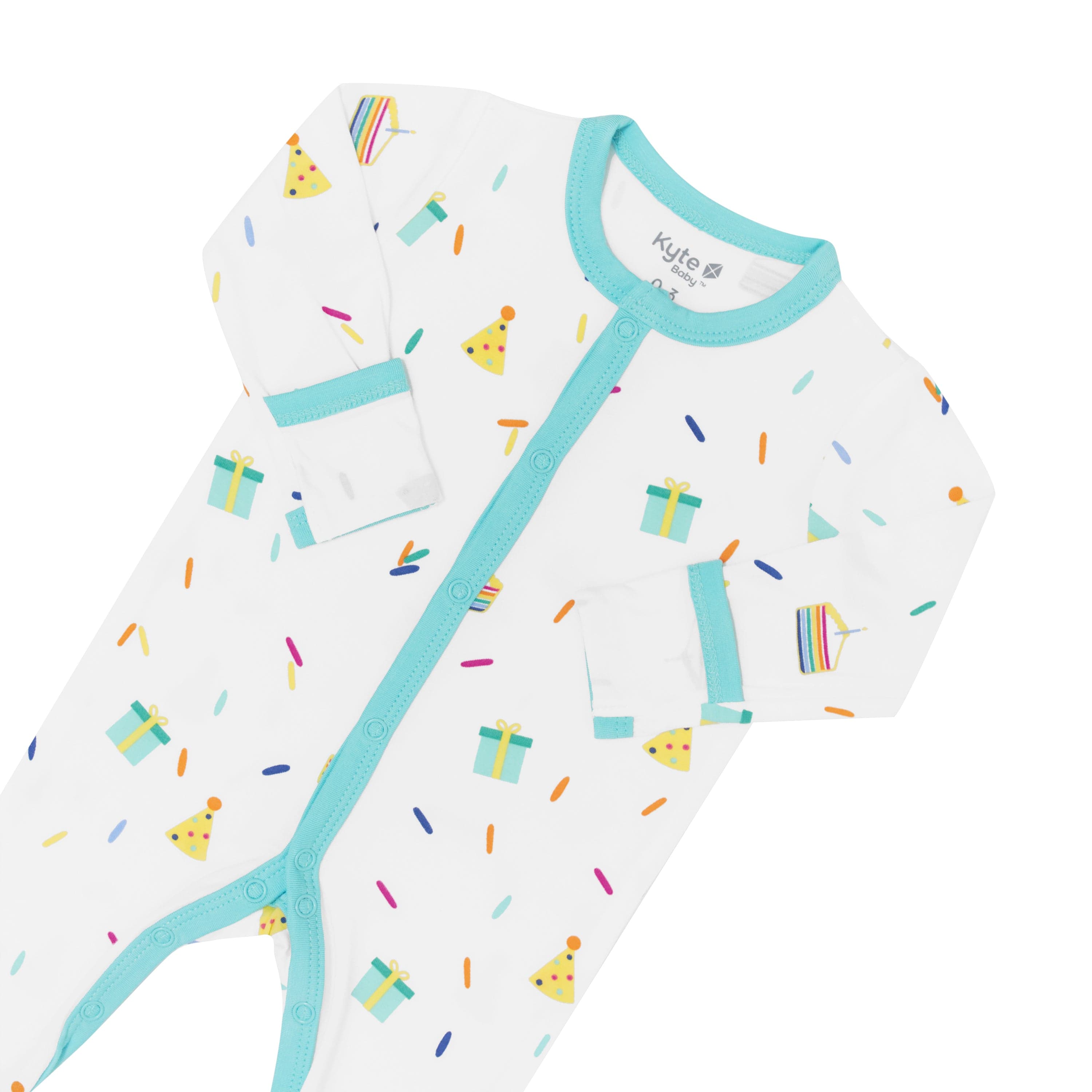 Kyte Baby Snap Footies Footie in Cloud Party