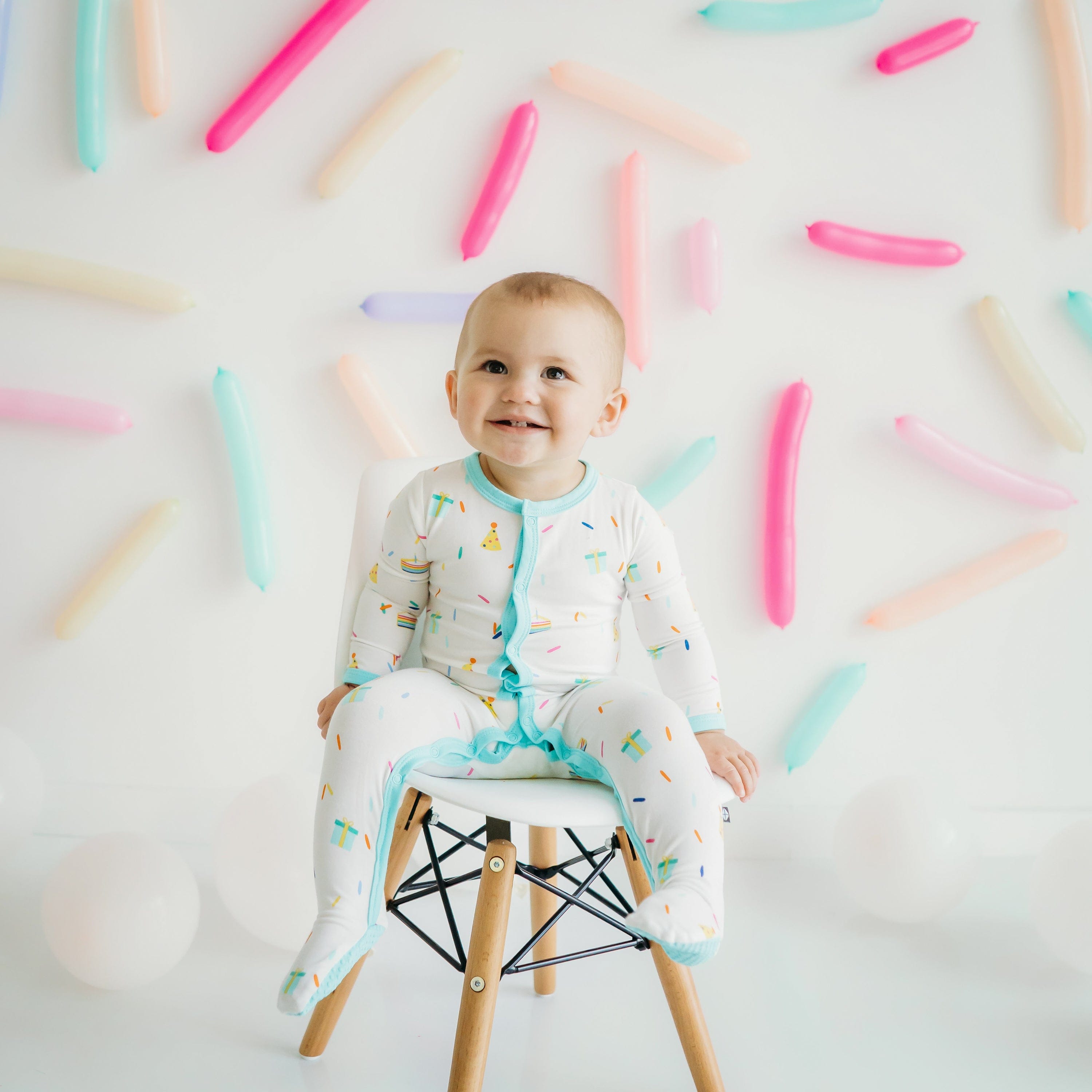 Kyte Baby Snap Footies Footie in Cloud Party